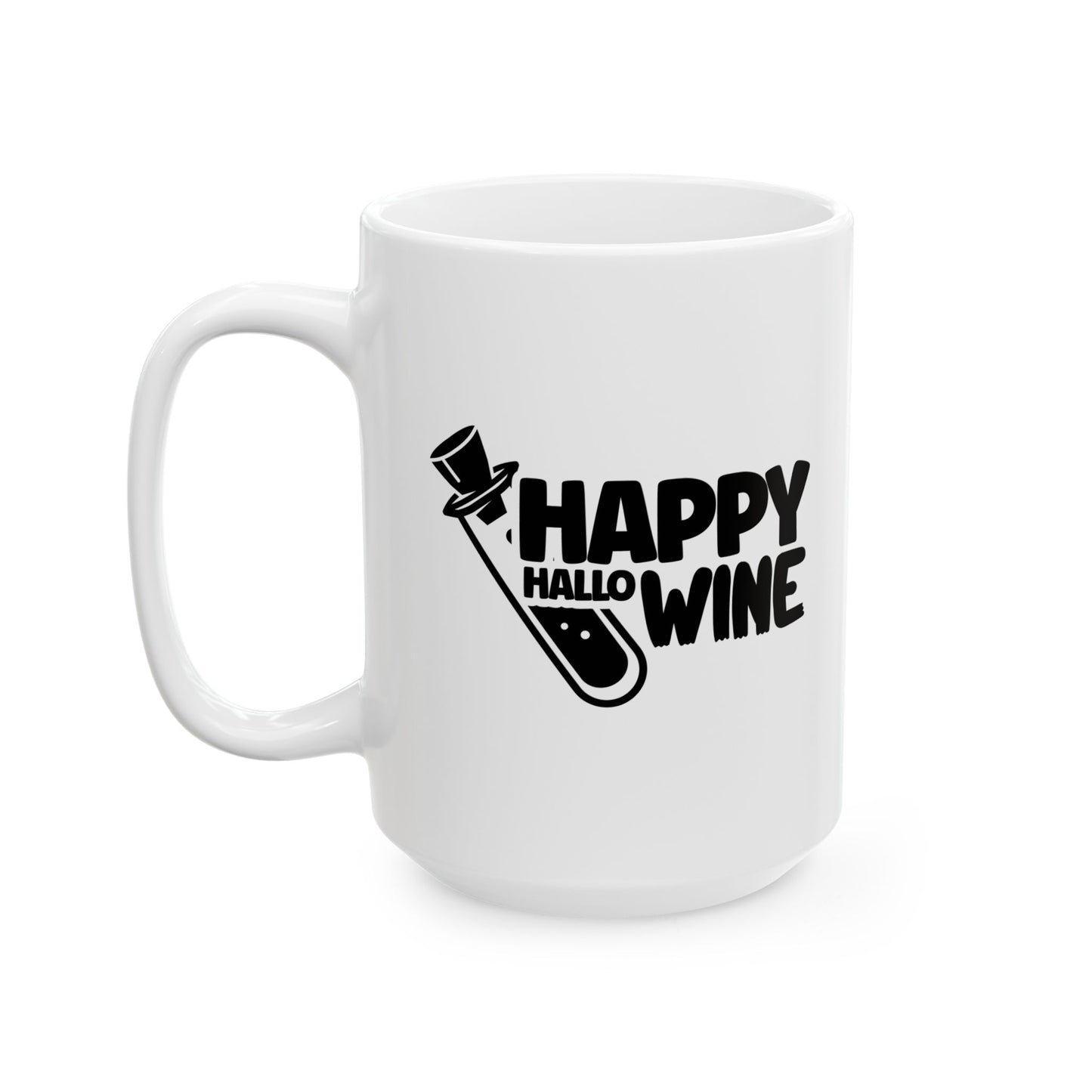 #125 Happy HalloWine – Spooky & Funny Halloween Mug | 11oz & 15oz Coffee Cup