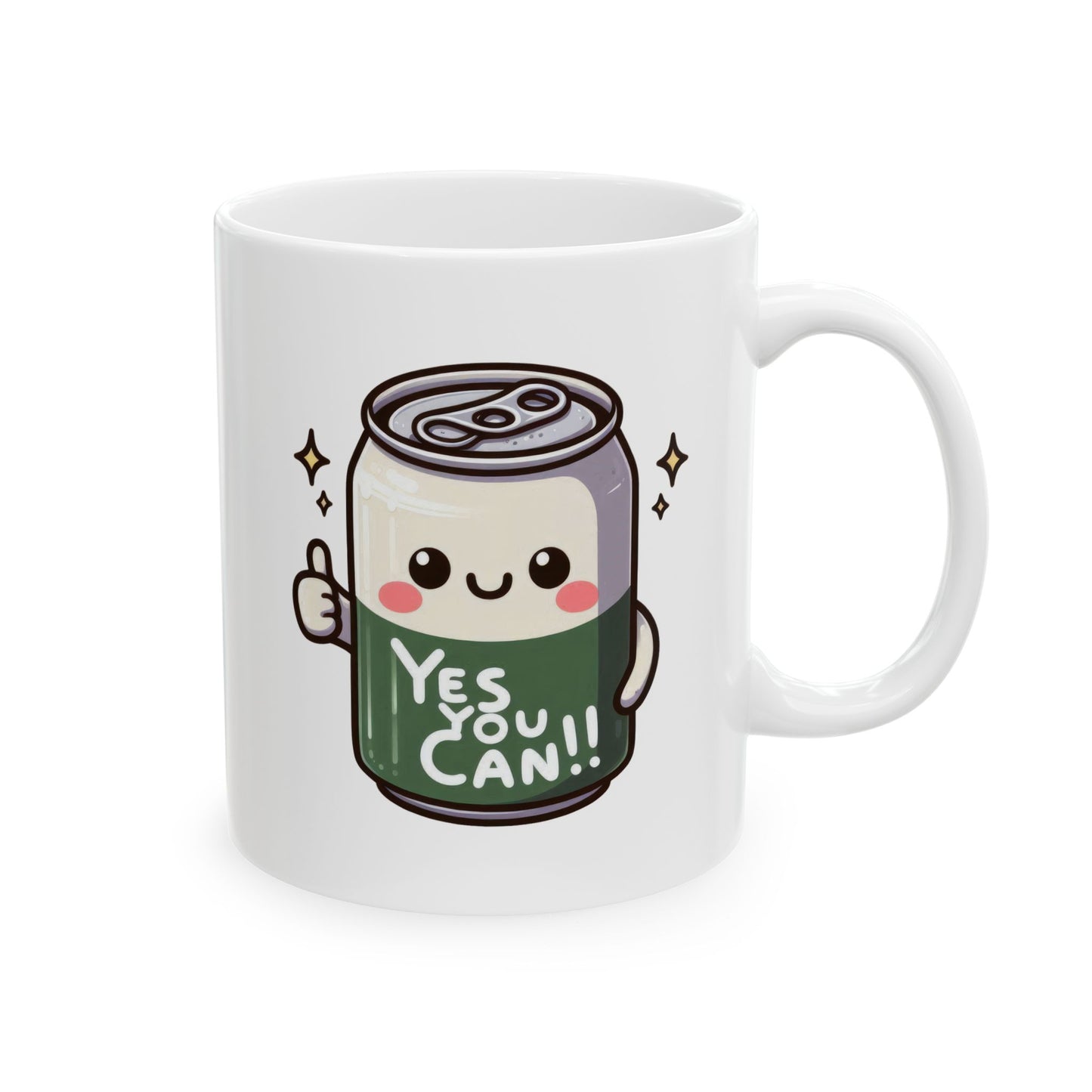 #225 Yes You Can - Kawaii Motivation & Positivity Mug, Cute & Uplifting Gift | 11oz & 15oz Coffee Cup