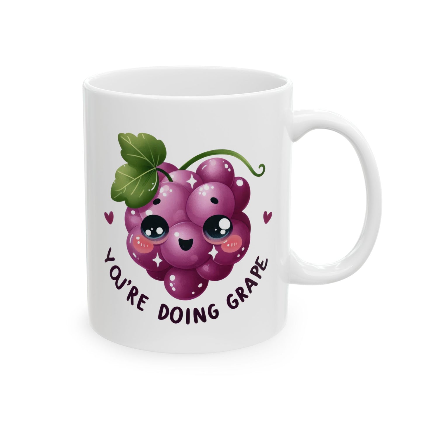 #235 You're doing grape - Kawaii Motivation & Positivity Mug, Cute & Uplifting Gift | 11oz & 15oz Coffee Cup