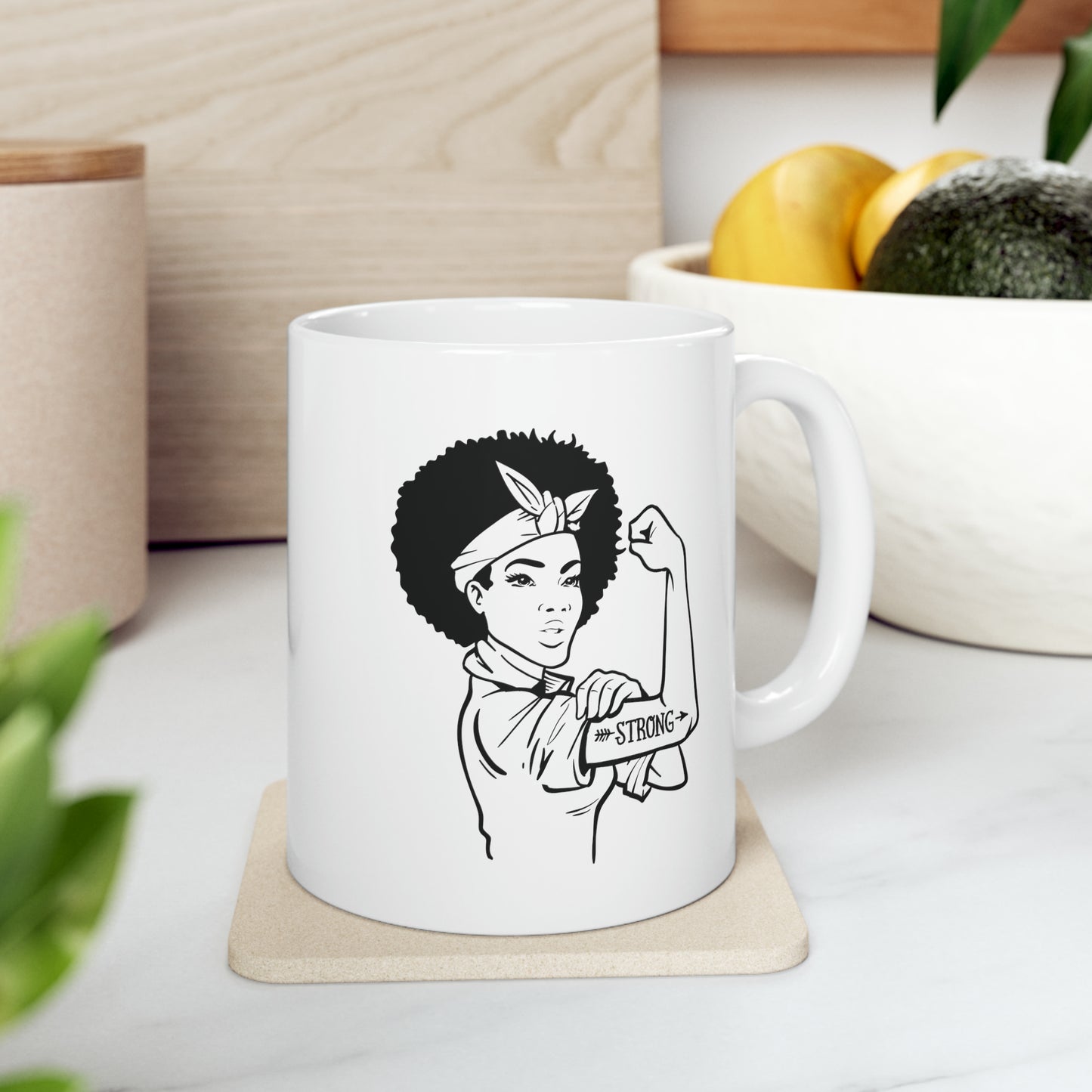 Rosie - Strong - afro woman, 11oz
