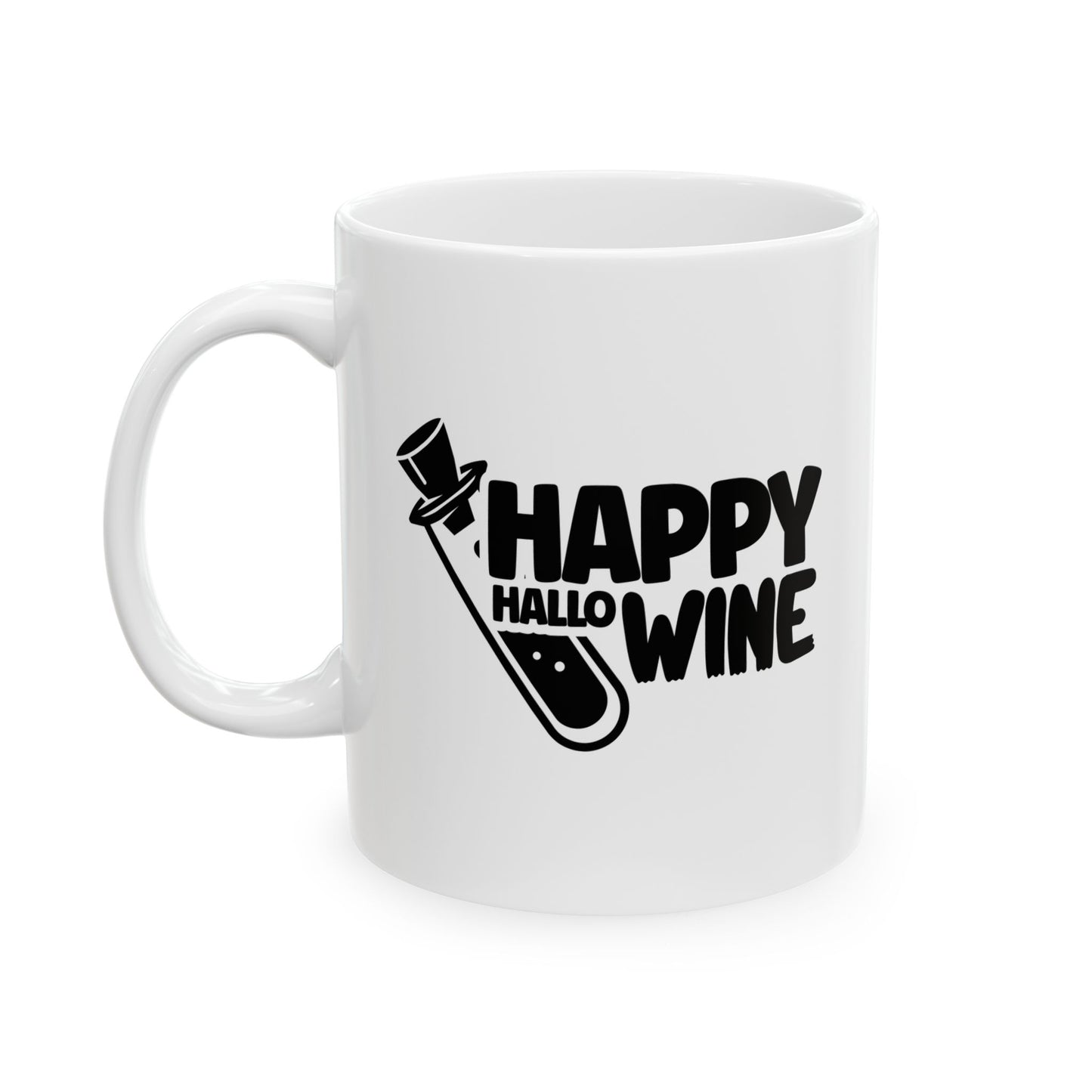 #125 Happy HalloWine – Spooky & Funny Halloween Mug | 11oz & 15oz Coffee Cup