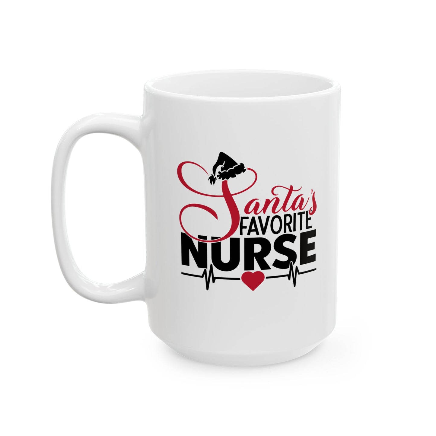#205 Santa's favorite nurse - Funny Holiday & Festive Christmas Mug, Perfect Gift | 11oz & 15oz Coffee Cup