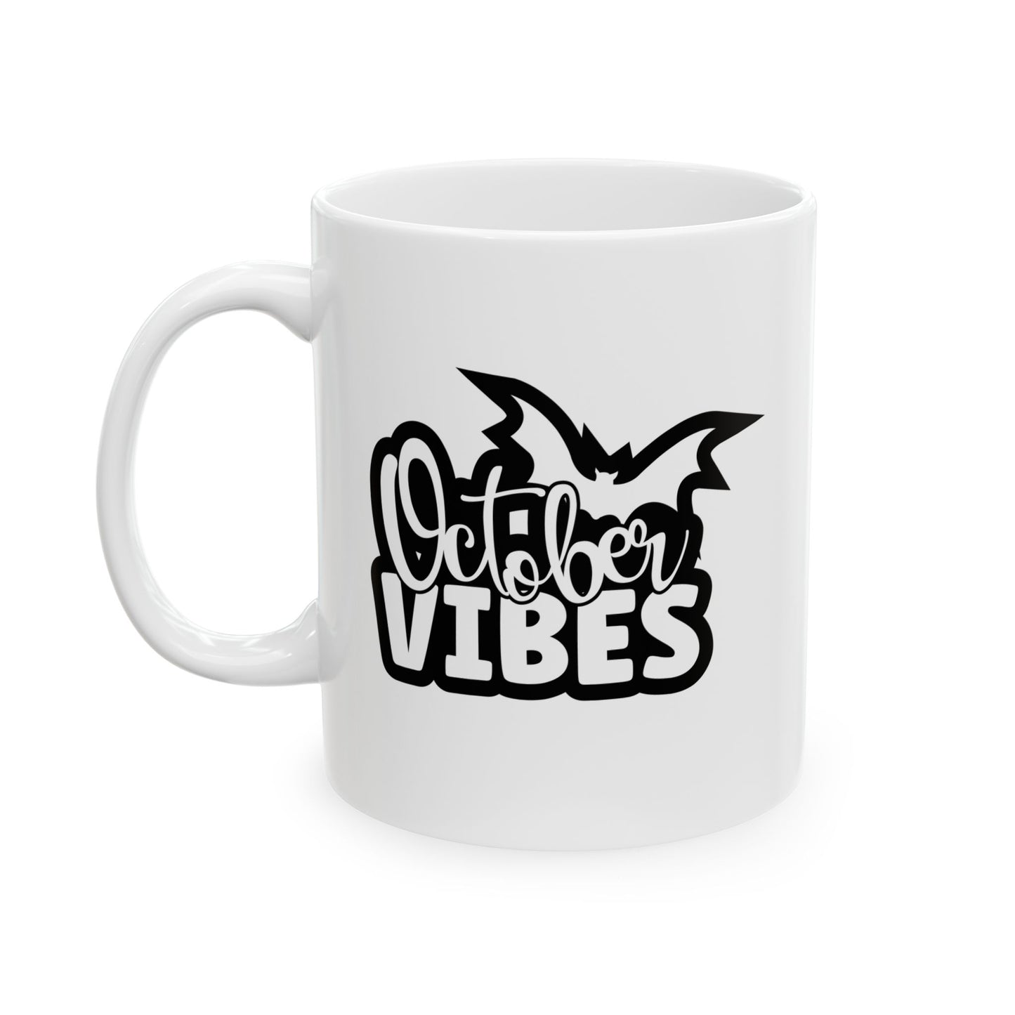 #141 October vibes – Spooky & Funny Halloween Mug | 11oz & 15oz Coffee Cup