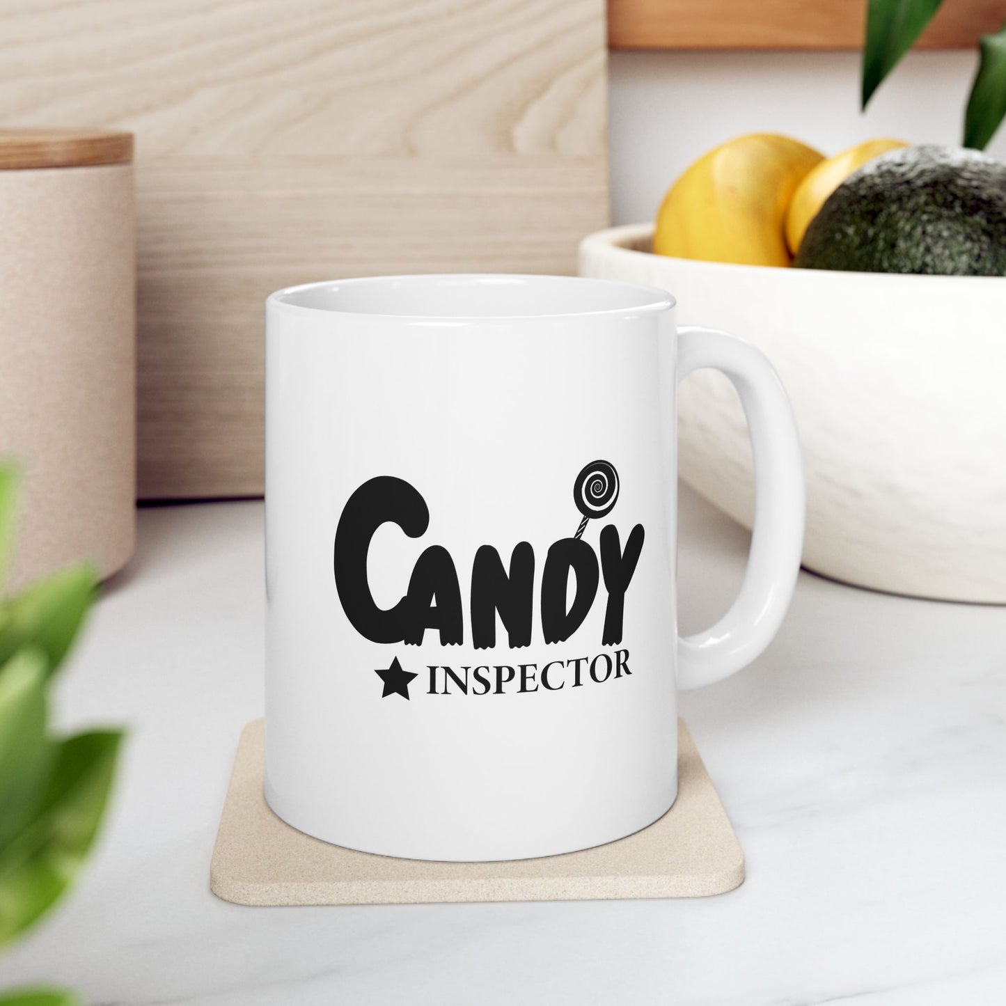 #113 Candy Inspector – Spooky & Funny Halloween Mug | 11oz & 15oz Coffee Cup