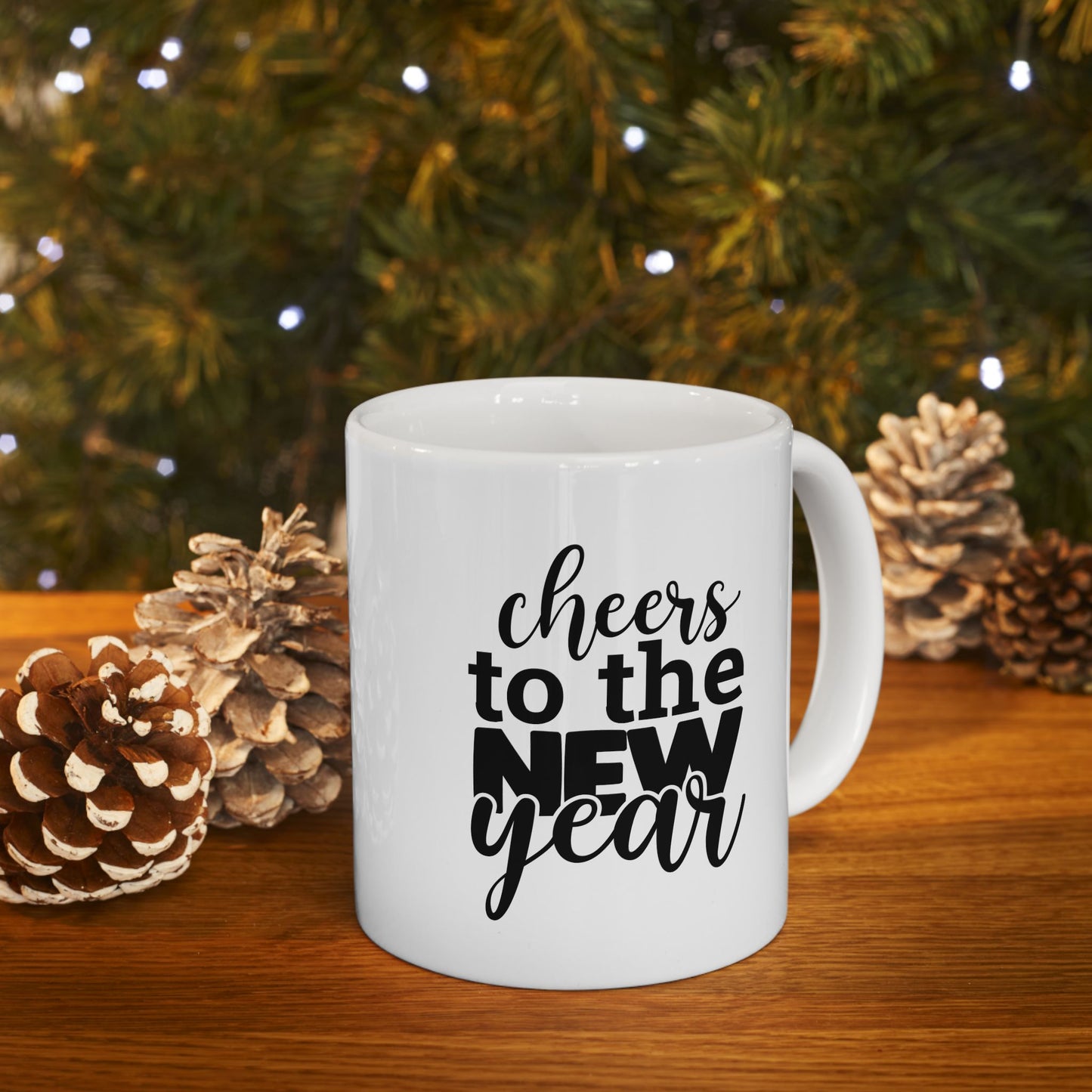 #155 Cheers to the NEW YEAR - Funny Holiday & Festive Christmas Mug, Perfect Gift | 11oz & 15oz Coffee Cup