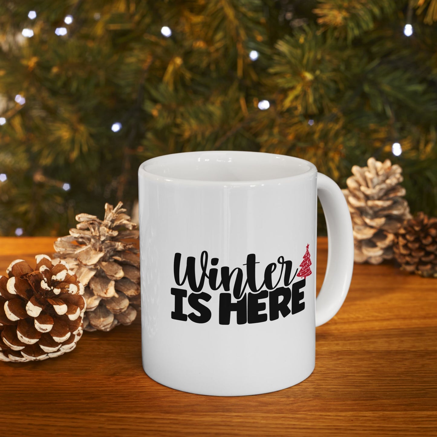 #211 Winter is here - Funny Holiday & Festive Christmas Mug, Perfect Gift | 11oz & 15oz Coffee Cup
