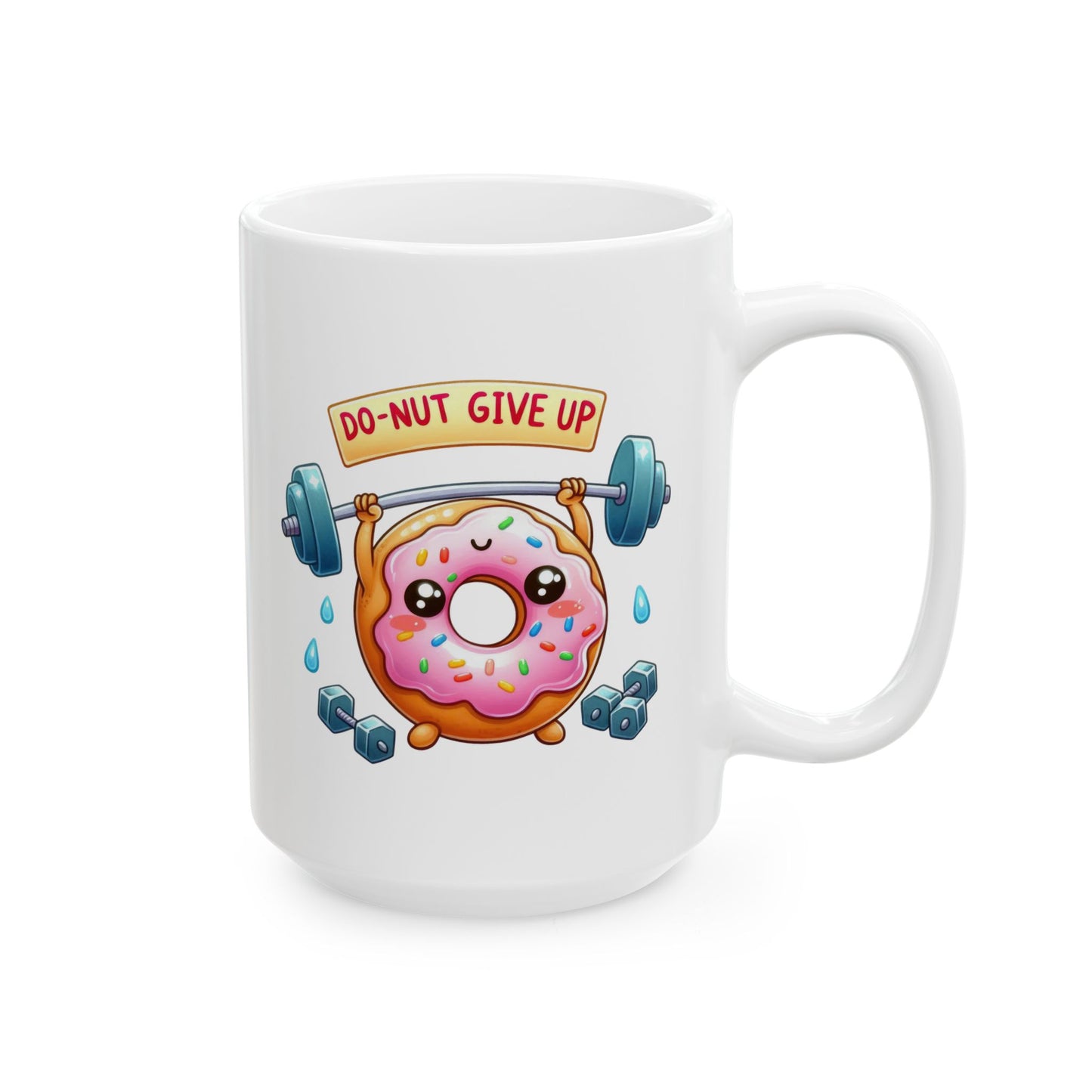 #241 Do-nut give up - Kawaii Motivation & Positivity Mug, Cute & Uplifting Gift | 11oz & 15oz Coffee Cup