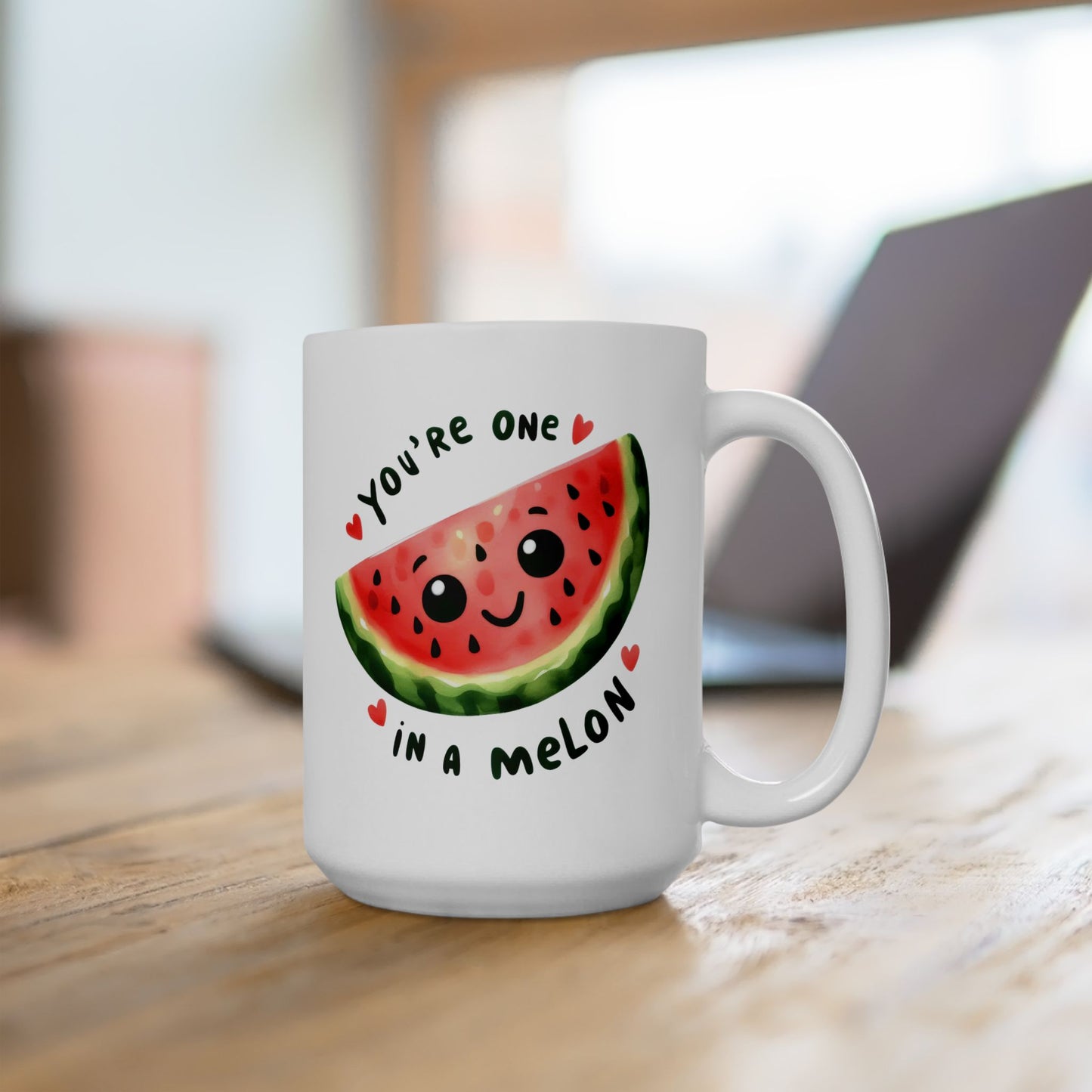 #245 You're one in a melon - Kawaii Motivation & Positivity Mug, Cute & Uplifting Gift | 11oz & 15oz Coffee Cup