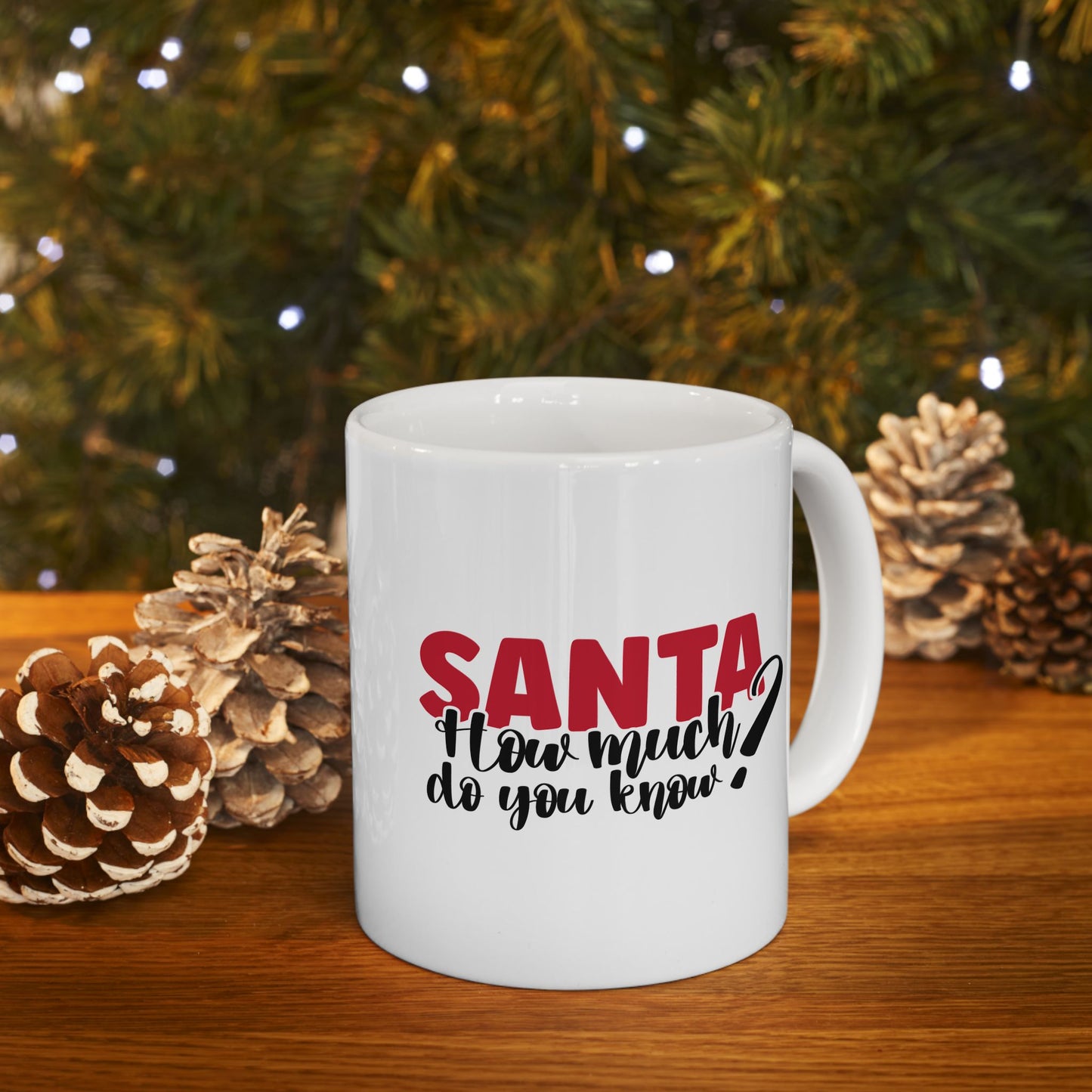 #199 Santa, how much do you know? - Funny Holiday & Festive Christmas Mug, Perfect Gift | 11oz & 15oz Coffee Cup