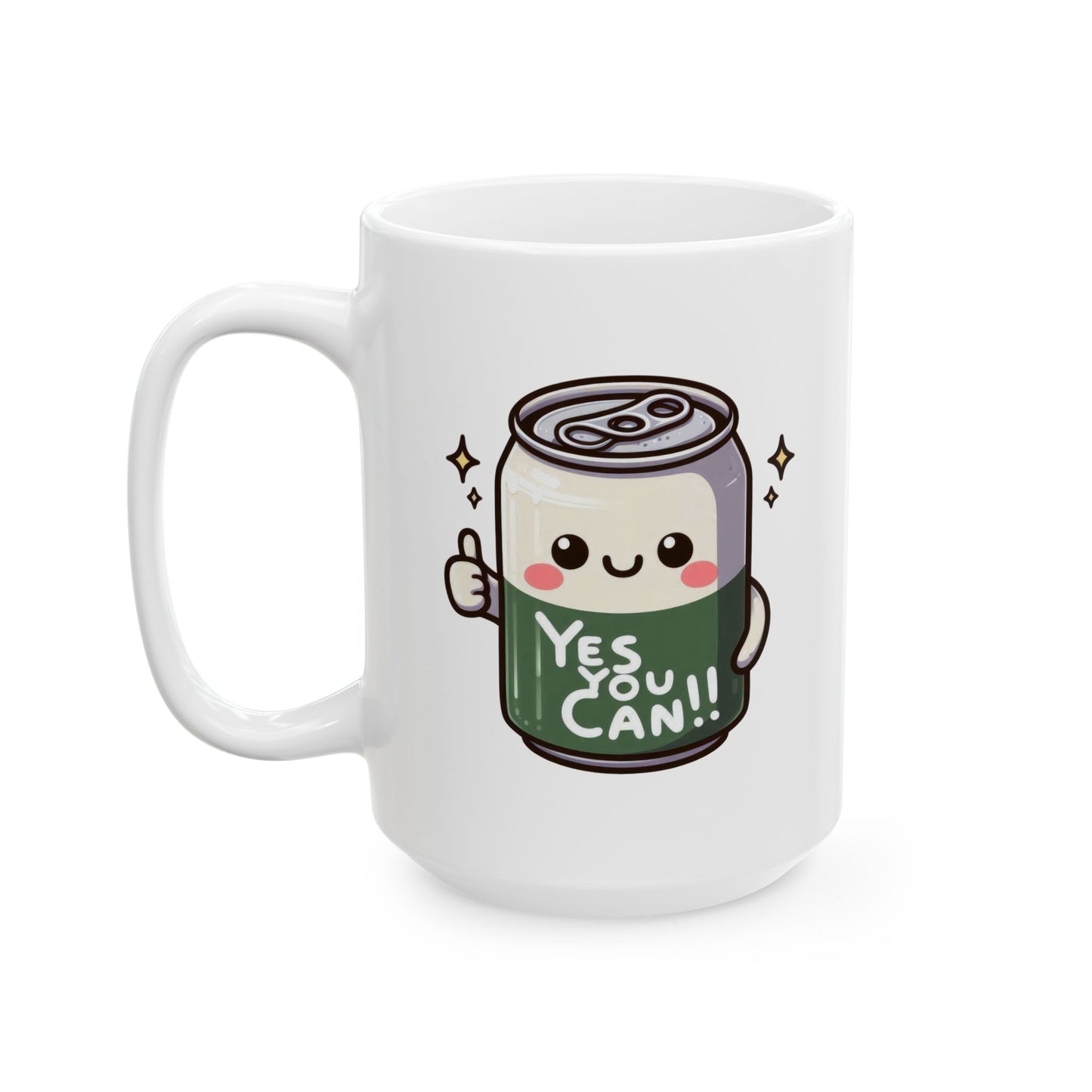 #225 Yes You Can - Kawaii Motivation & Positivity Mug, Cute & Uplifting Gift | 11oz & 15oz Coffee Cup