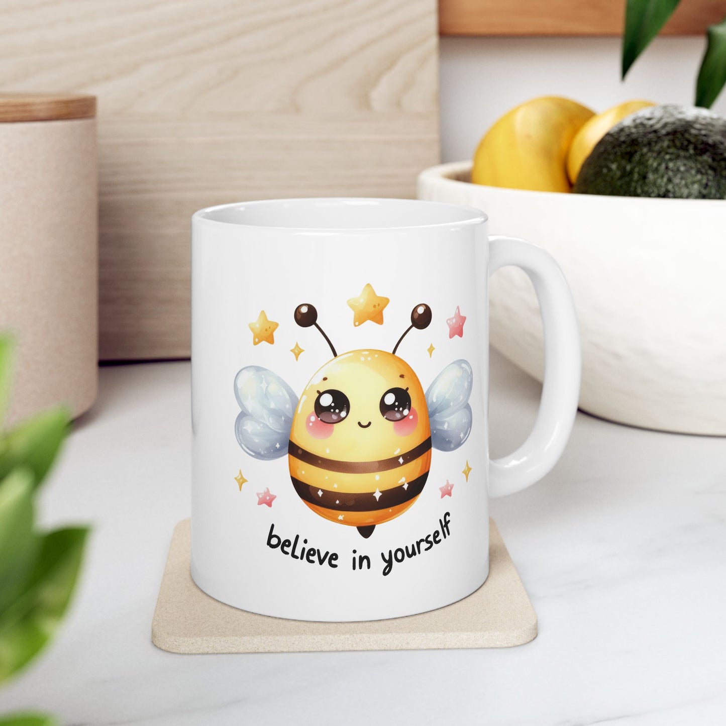 #233 Believe in yourself - Kawaii Motivation & Positivity Mug, Cute & Uplifting Gift | 11oz & 15oz Coffee Cup