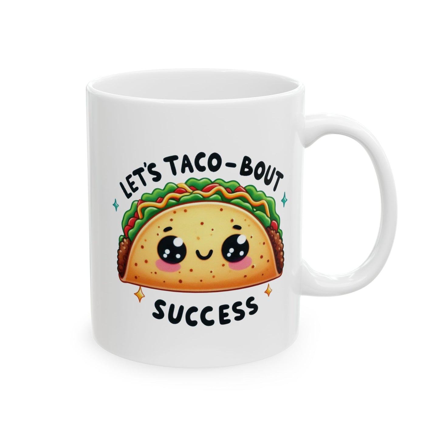 #239 Let's taco-bout success - Kawaii Motivation & Positivity Mug, Cute & Uplifting Gift | 11oz & 15oz Coffee Cup