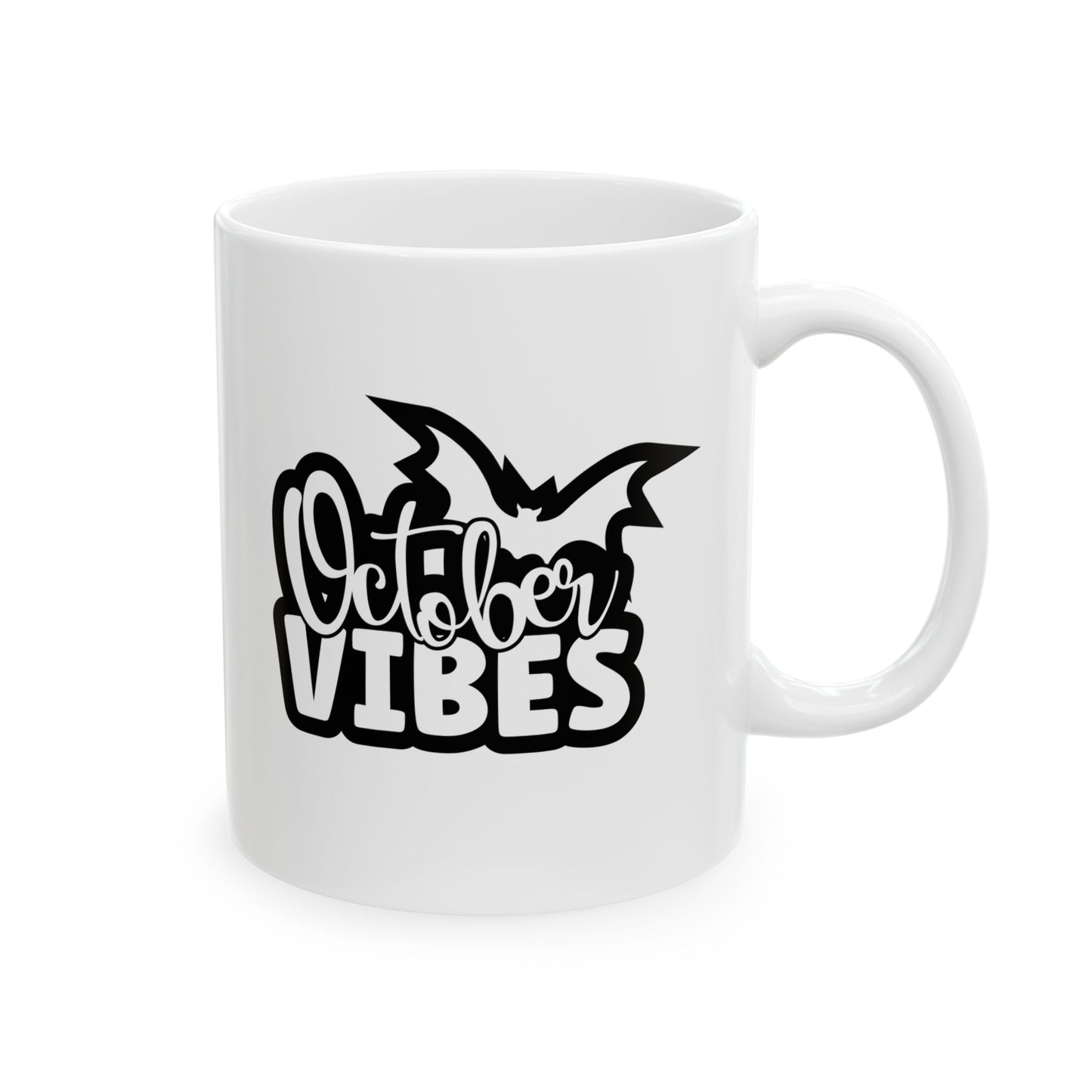#141 October vibes – Spooky & Funny Halloween Mug | 11oz & 15oz Coffee Cup