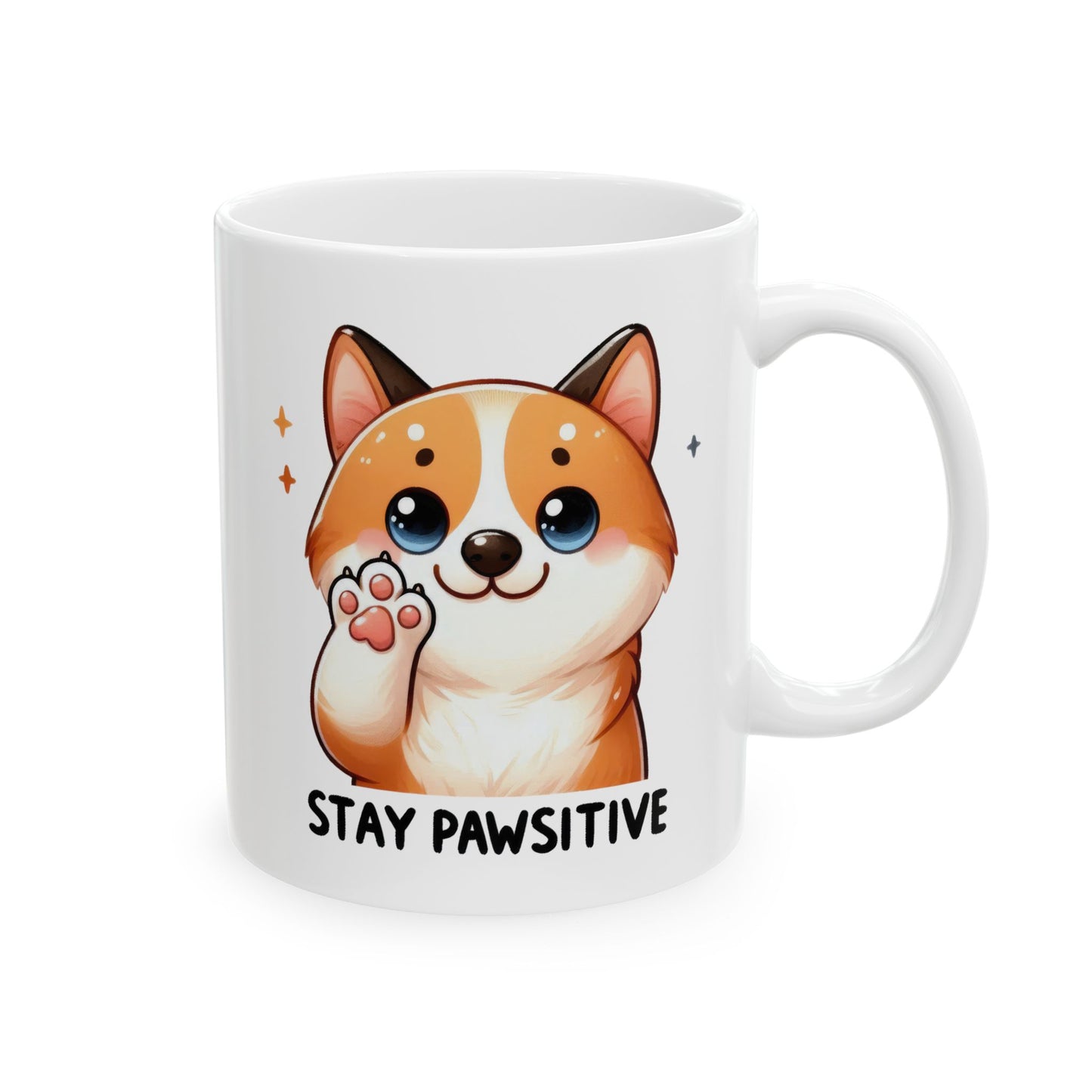#238 Stay pawsitive - Kawaii Motivation & Positivity Mug, Cute & Uplifting Gift | 11oz & 15oz Coffee Cup