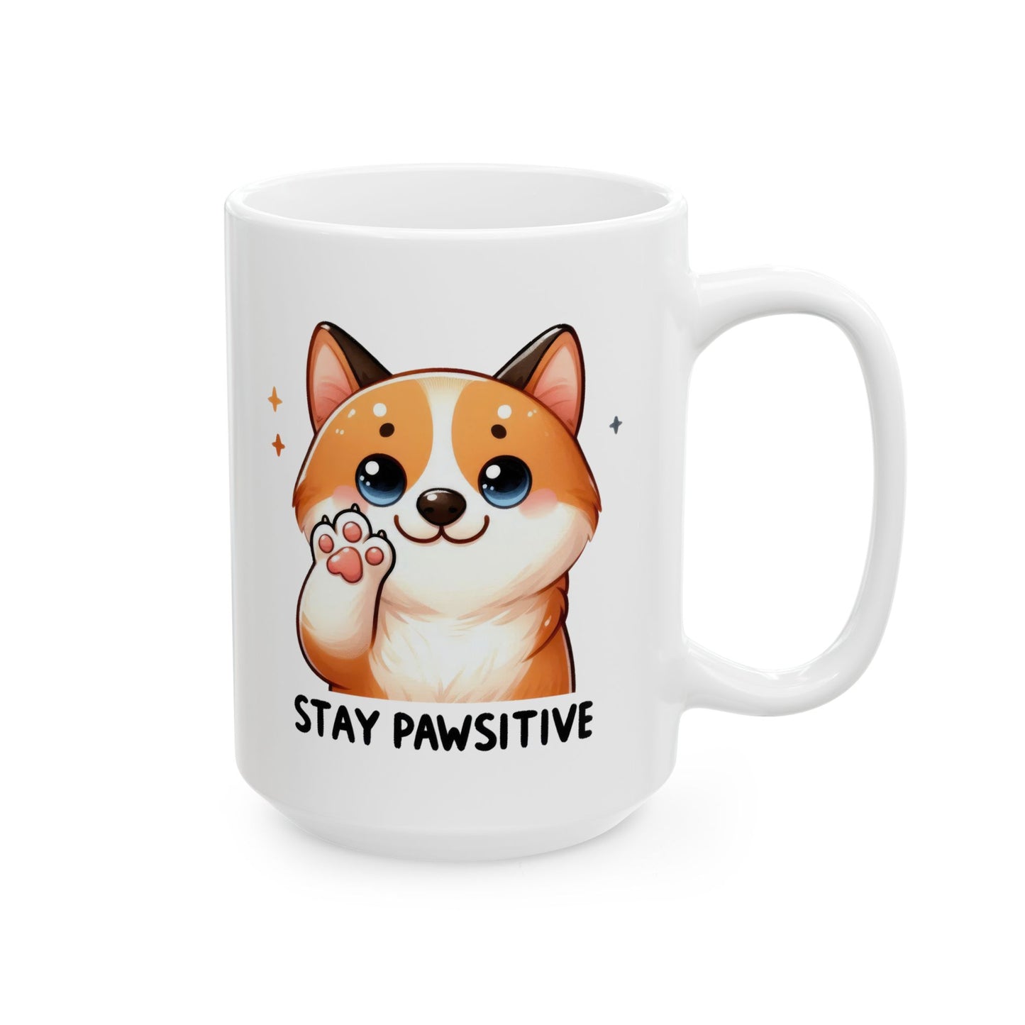 #238 Stay pawsitive - Kawaii Motivation & Positivity Mug, Cute & Uplifting Gift | 11oz & 15oz Coffee Cup