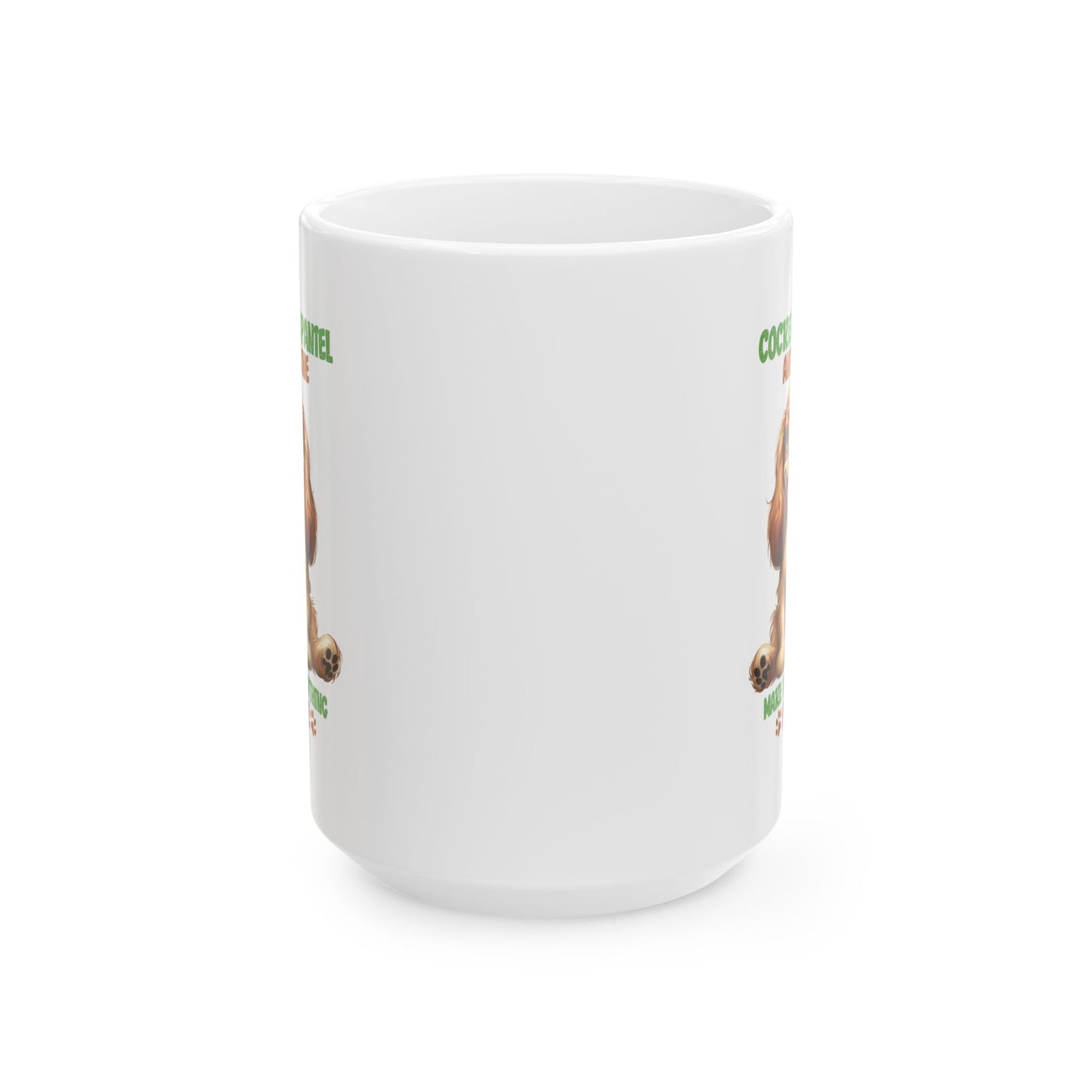#46 Cocker spaniel and wine make everything fine - Funny Dog Lover Mug for Everyday Use | 11oz & 15oz Coffee Cup