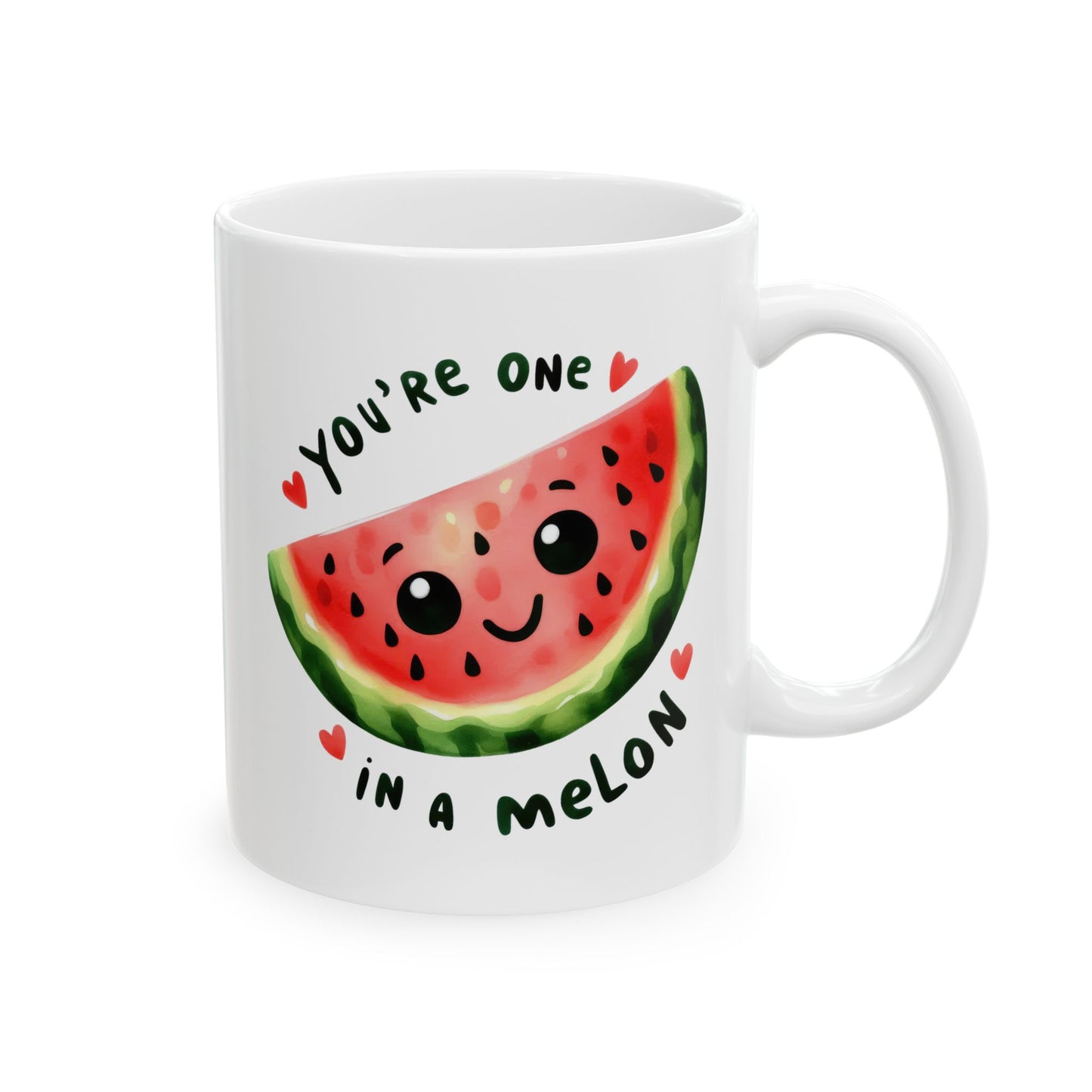 #245 You're one in a melon - Kawaii Motivation & Positivity Mug, Cute & Uplifting Gift | 11oz & 15oz Coffee Cup