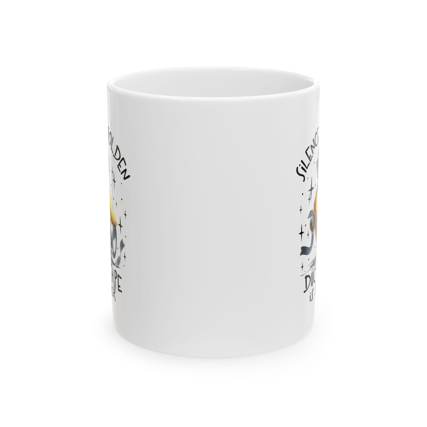 #100 Silence is golden, duct tape is silver - Funny Sarcastic Mug for Everyday Use | 11oz & 15oz Coffee Cup