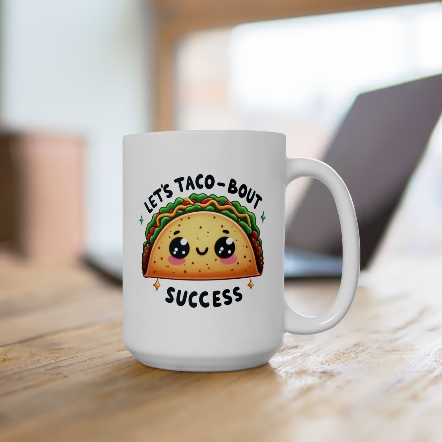 #239 Let's taco-bout success - Kawaii Motivation & Positivity Mug, Cute & Uplifting Gift | 11oz & 15oz Coffee Cup