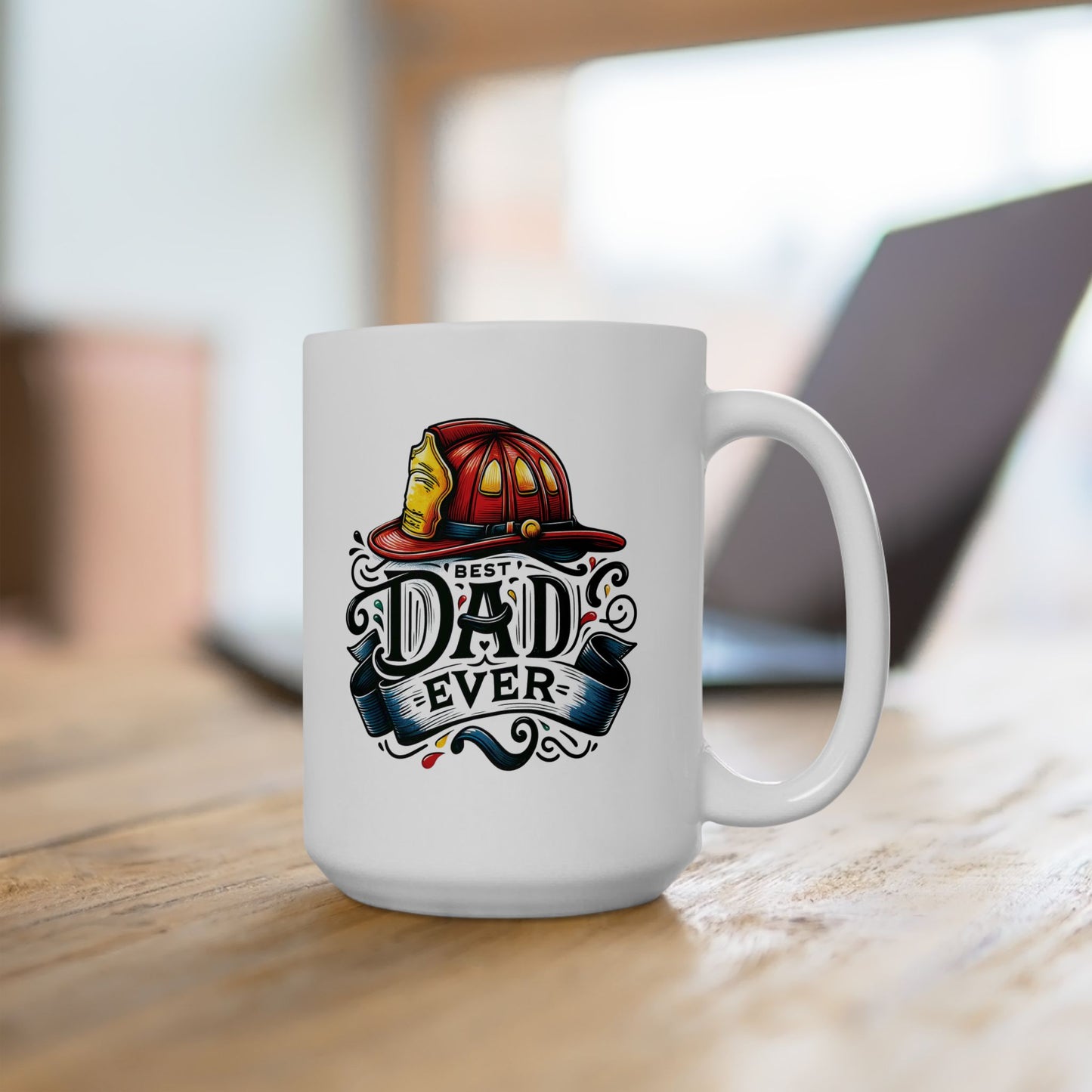 #5 Best dad ever firefighter - Funny Mug for Everyday Use | 11oz & 15oz Coffee Cup