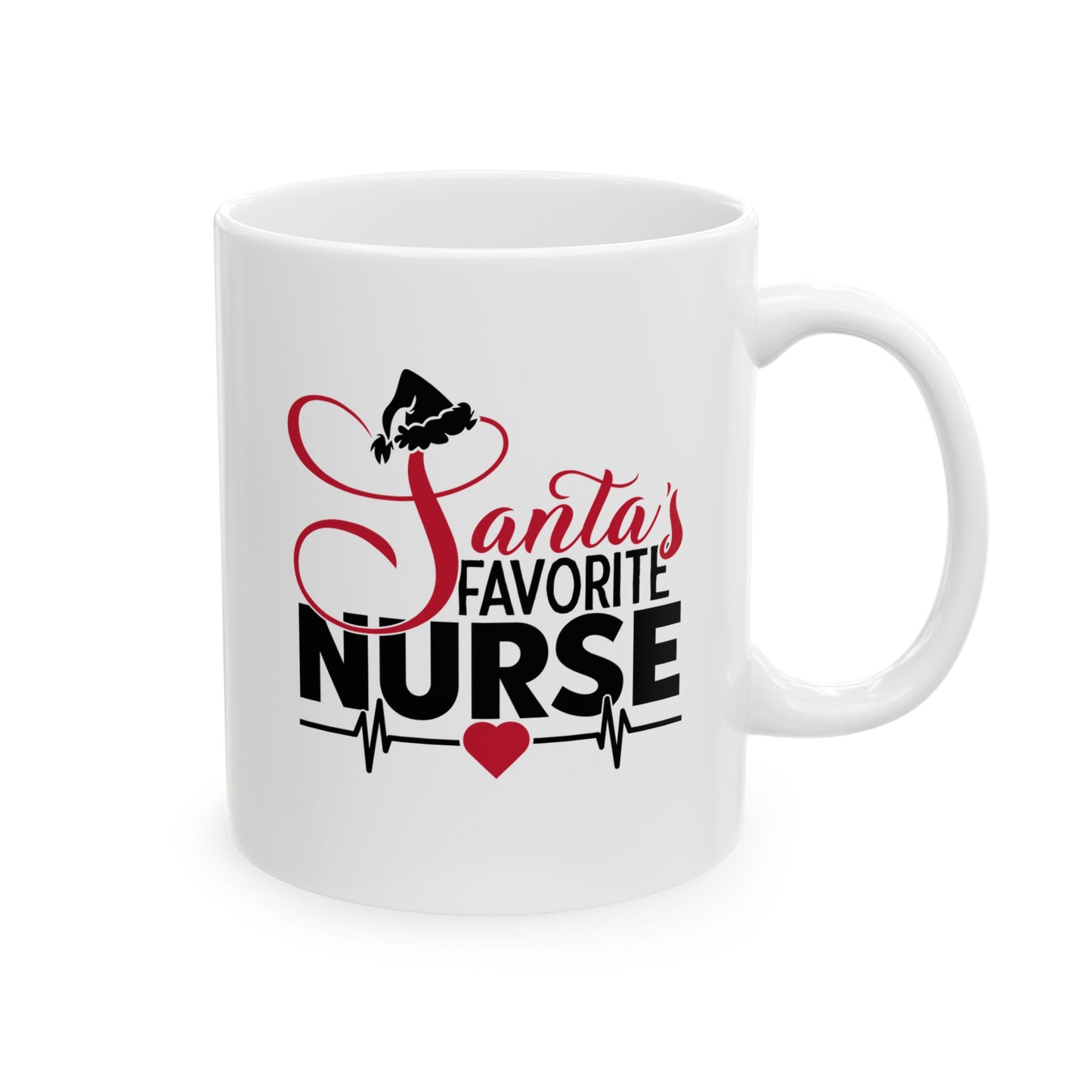 #205 Santa's favorite nurse - Funny Holiday & Festive Christmas Mug, Perfect Gift | 11oz & 15oz Coffee Cup