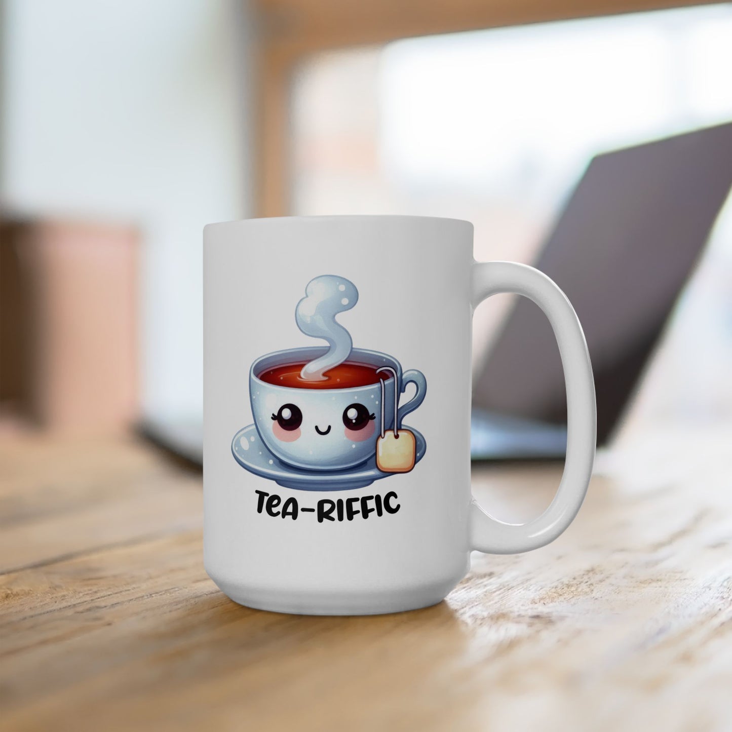 #247 Teariffic - Kawaii Motivation & Positivity Mug, Cute & Uplifting Gift | 11oz & 15oz Coffee Cup