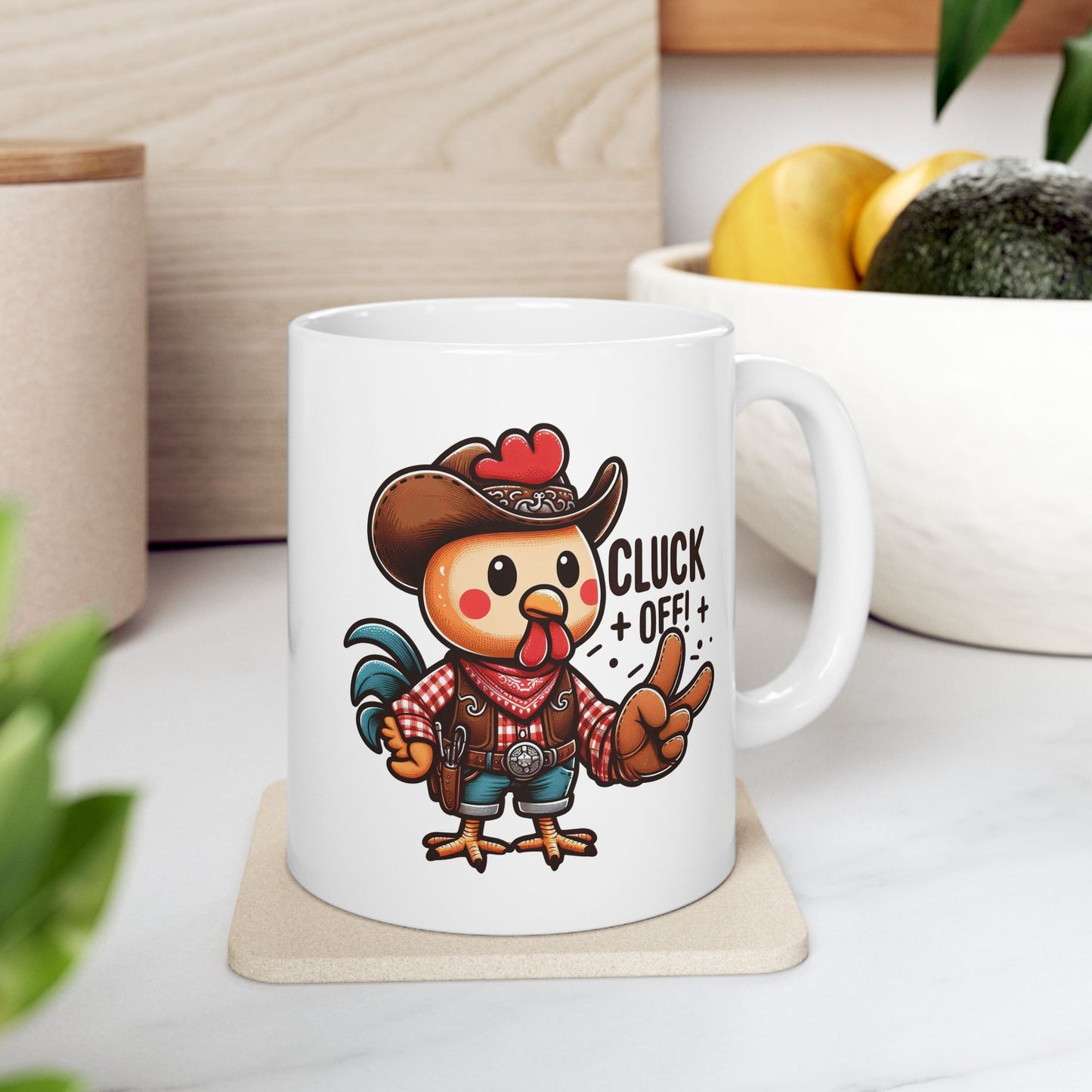 #69 Cluck off - Funny Animals Quotes Mug for Everyday Use | 11oz & 15oz Coffee Cup