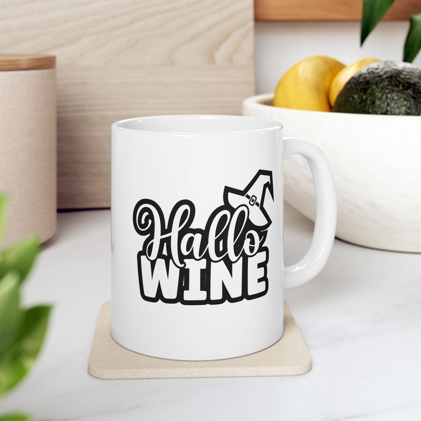 #124 HalloWine – Spooky & Funny Halloween Mug | 11oz & 15oz Coffee Cup