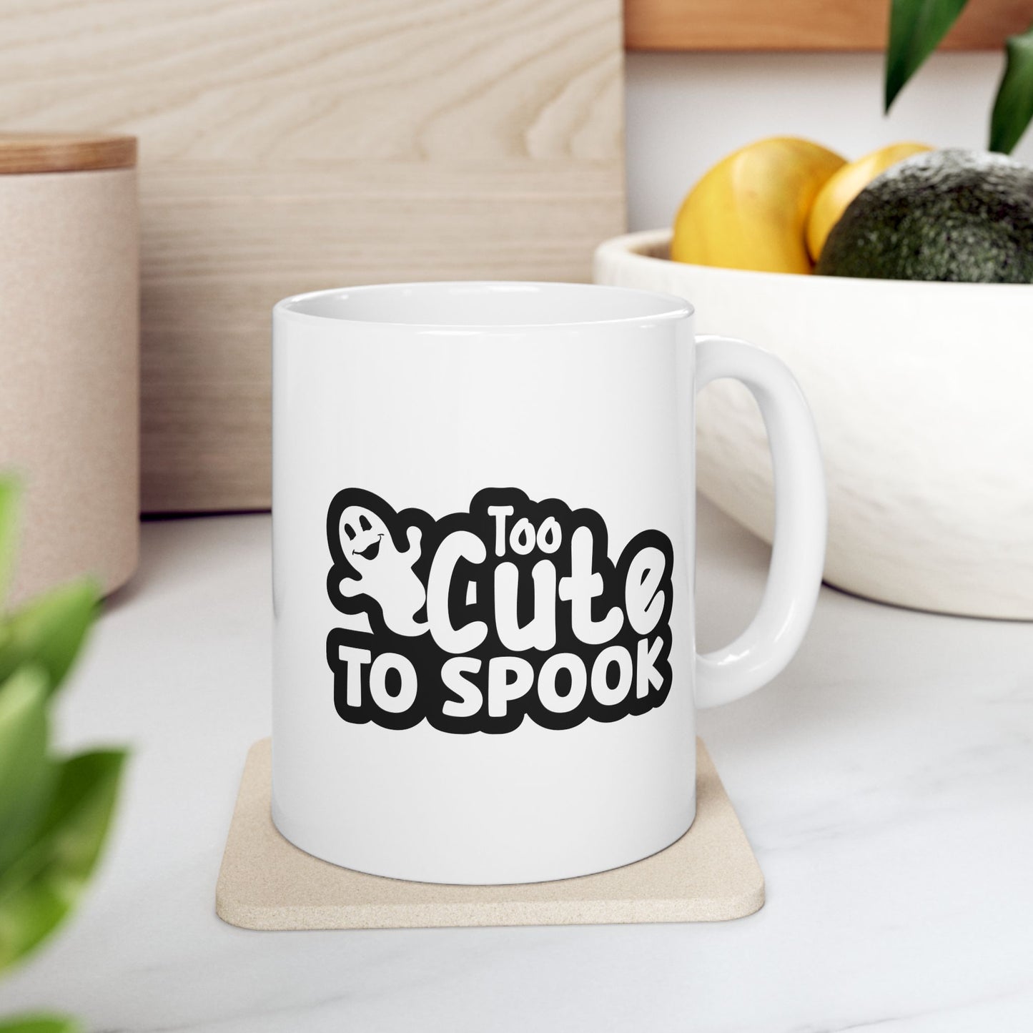#146 Too cute to spook – Spooky & Funny Halloween Mug | 11oz & 15oz Coffee Cup
