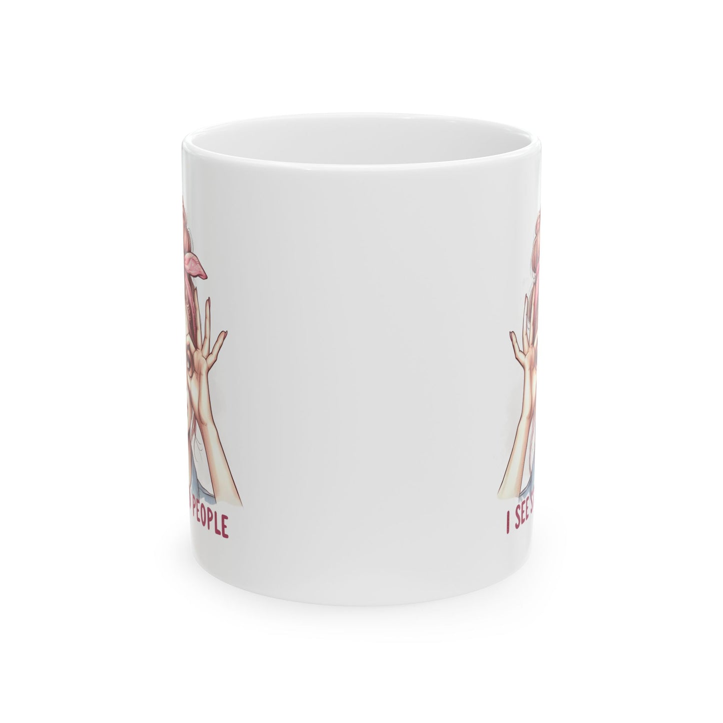 #59 I see stupid people - Funny Retro Girl Mug for Everyday Use | 11oz & 15oz Coffee Cup