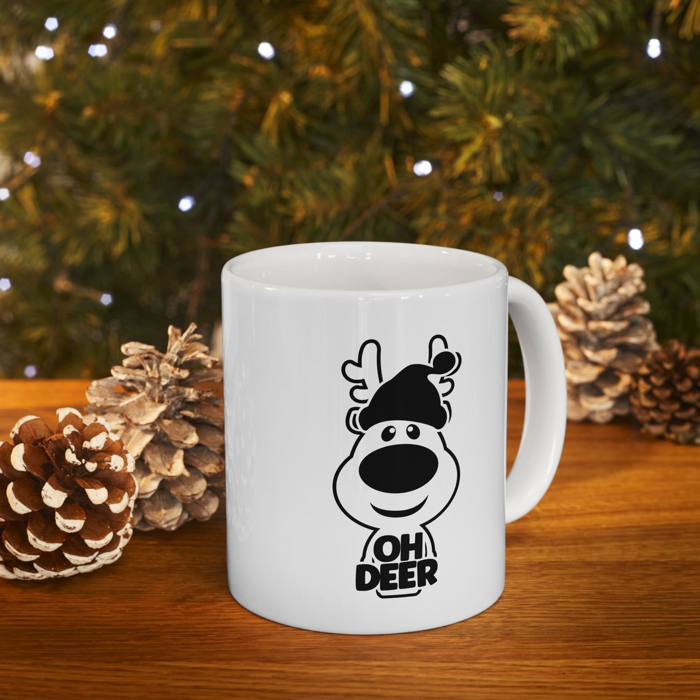 #198 Oh Deer - Funny Holiday & Festive Christmas Mug, Perfect Gift | 11oz & 15oz Coffee Cup