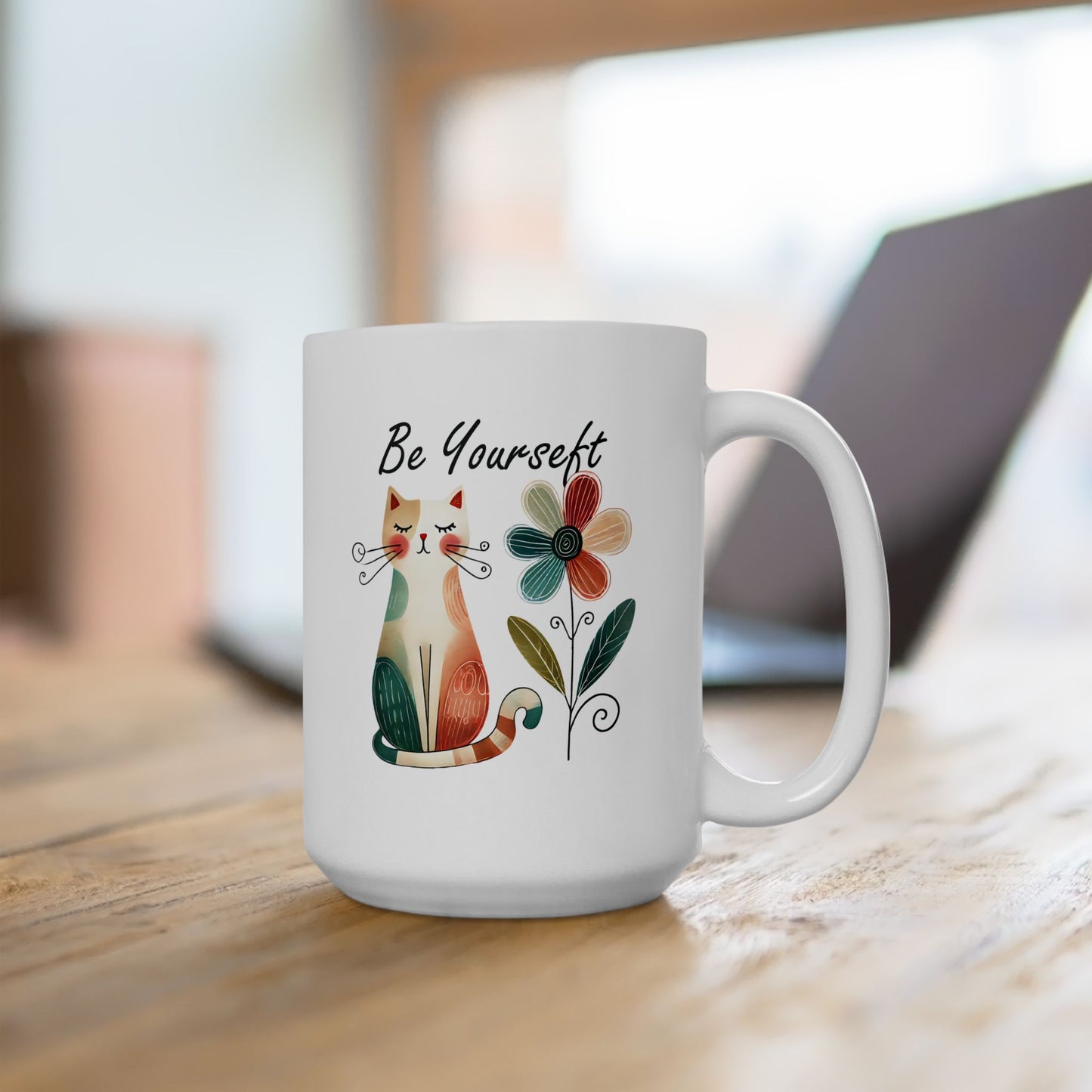 #21 Be yourself - Funny Cat Lover Mug for Everyday Use | 11oz & 15oz Coffee Cup