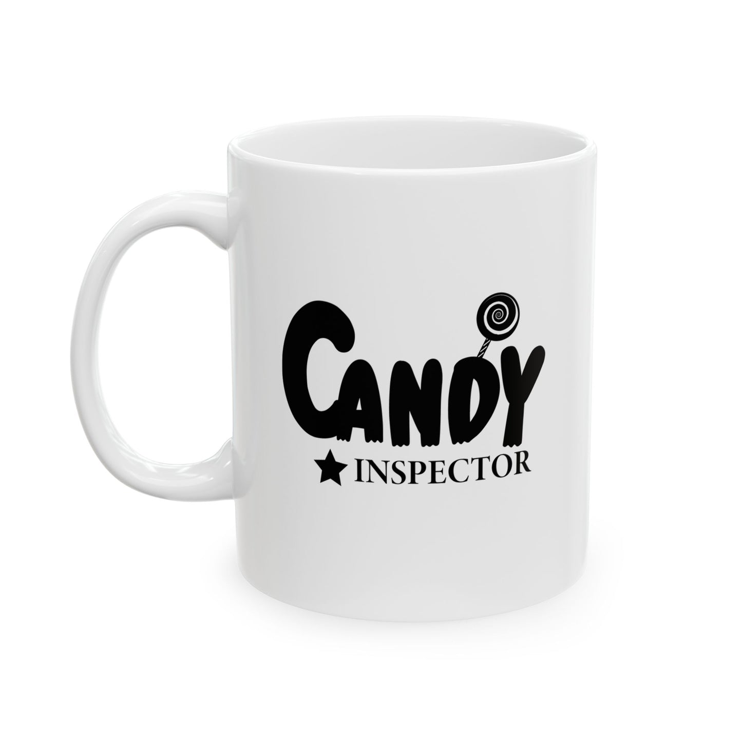#113 Candy Inspector – Spooky & Funny Halloween Mug | 11oz & 15oz Coffee Cup