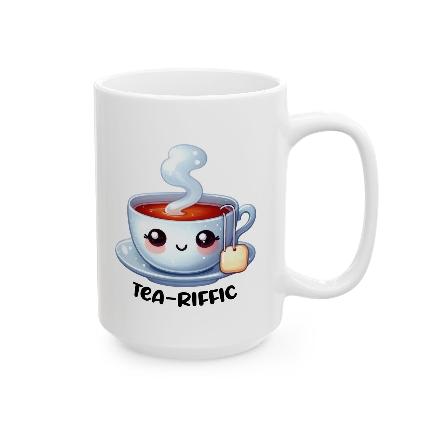 #247 Teariffic - Kawaii Motivation & Positivity Mug, Cute & Uplifting Gift | 11oz & 15oz Coffee Cup