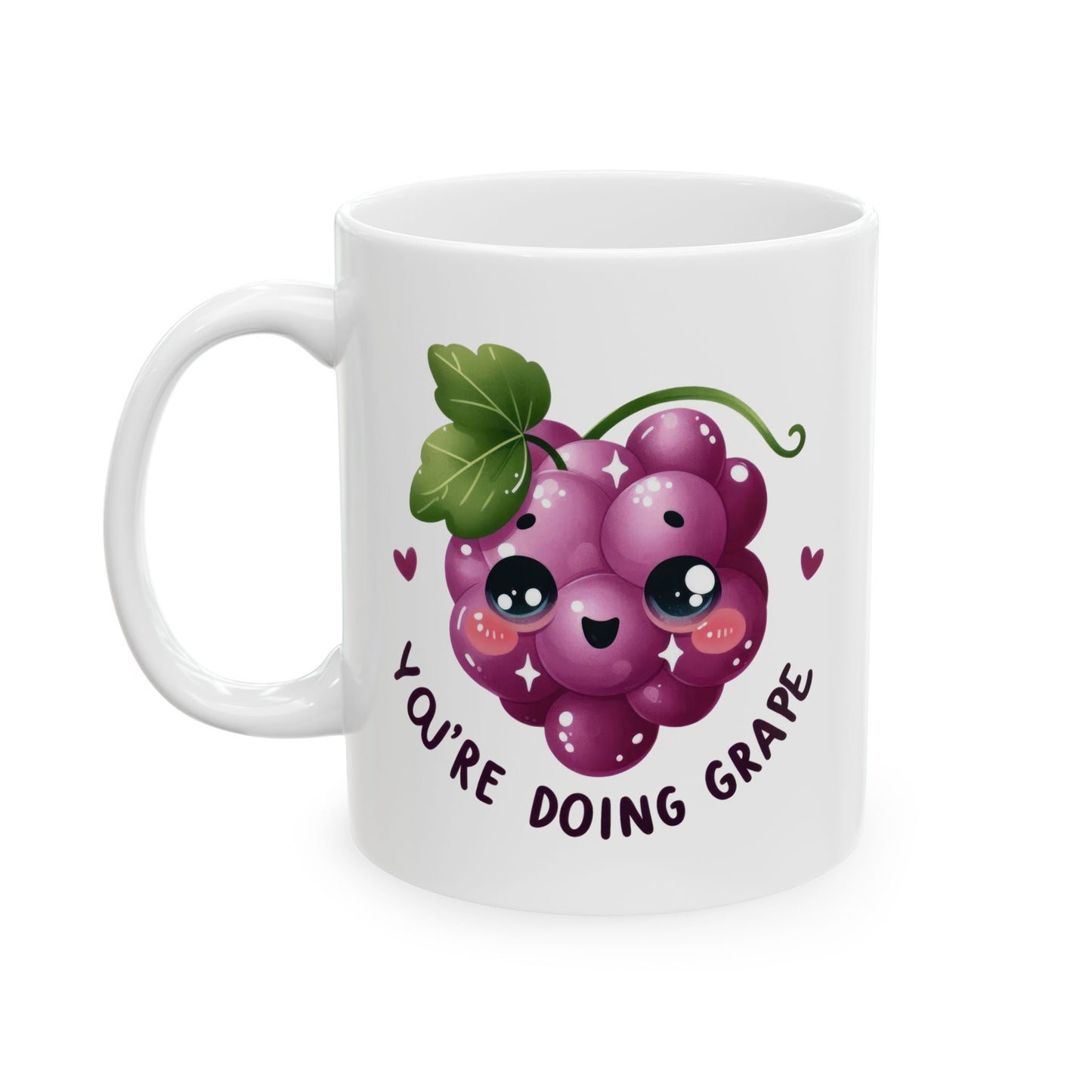 #235 You're doing grape - Kawaii Motivation & Positivity Mug, Cute & Uplifting Gift | 11oz & 15oz Coffee Cup