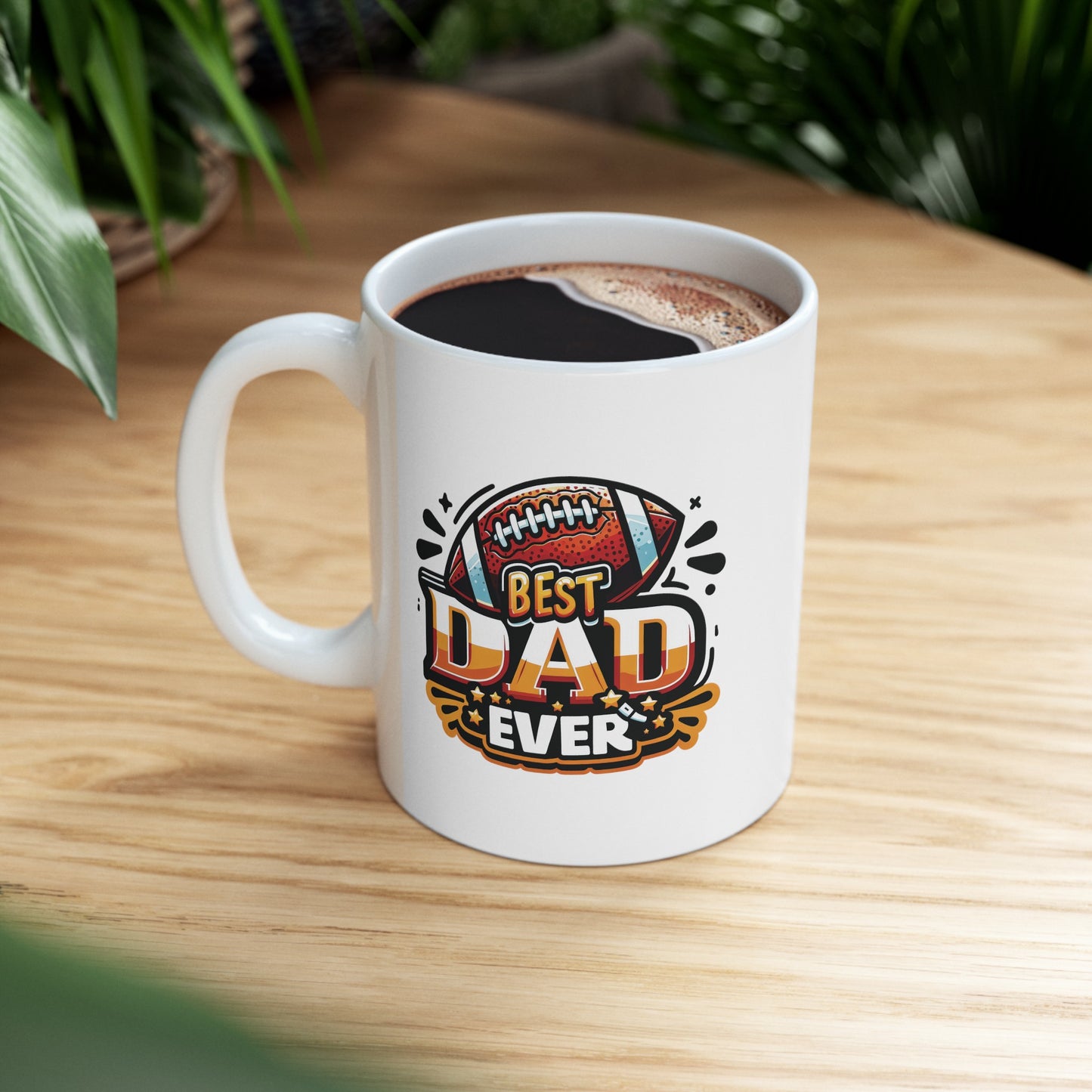Best dad ever football, 11oz
