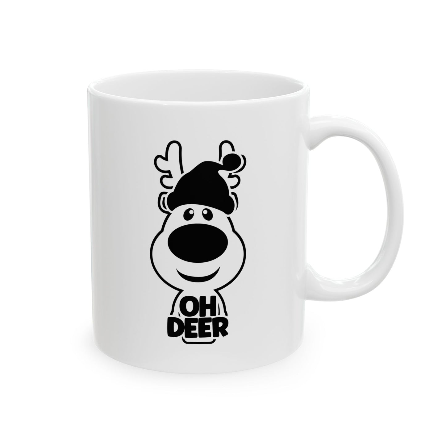 #198 Oh Deer - Funny Holiday & Festive Christmas Mug, Perfect Gift | 11oz & 15oz Coffee Cup