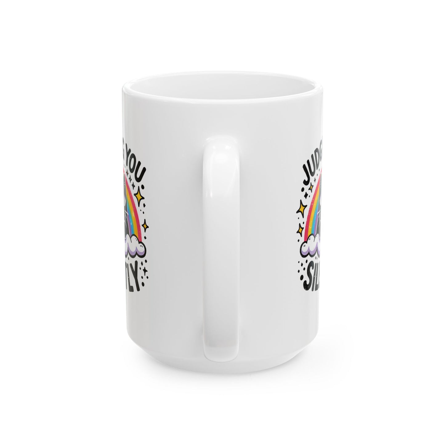 #18 Judging you silently - Funny Cat Lover Mug for Everyday Use | 11oz & 15oz Coffee Cup