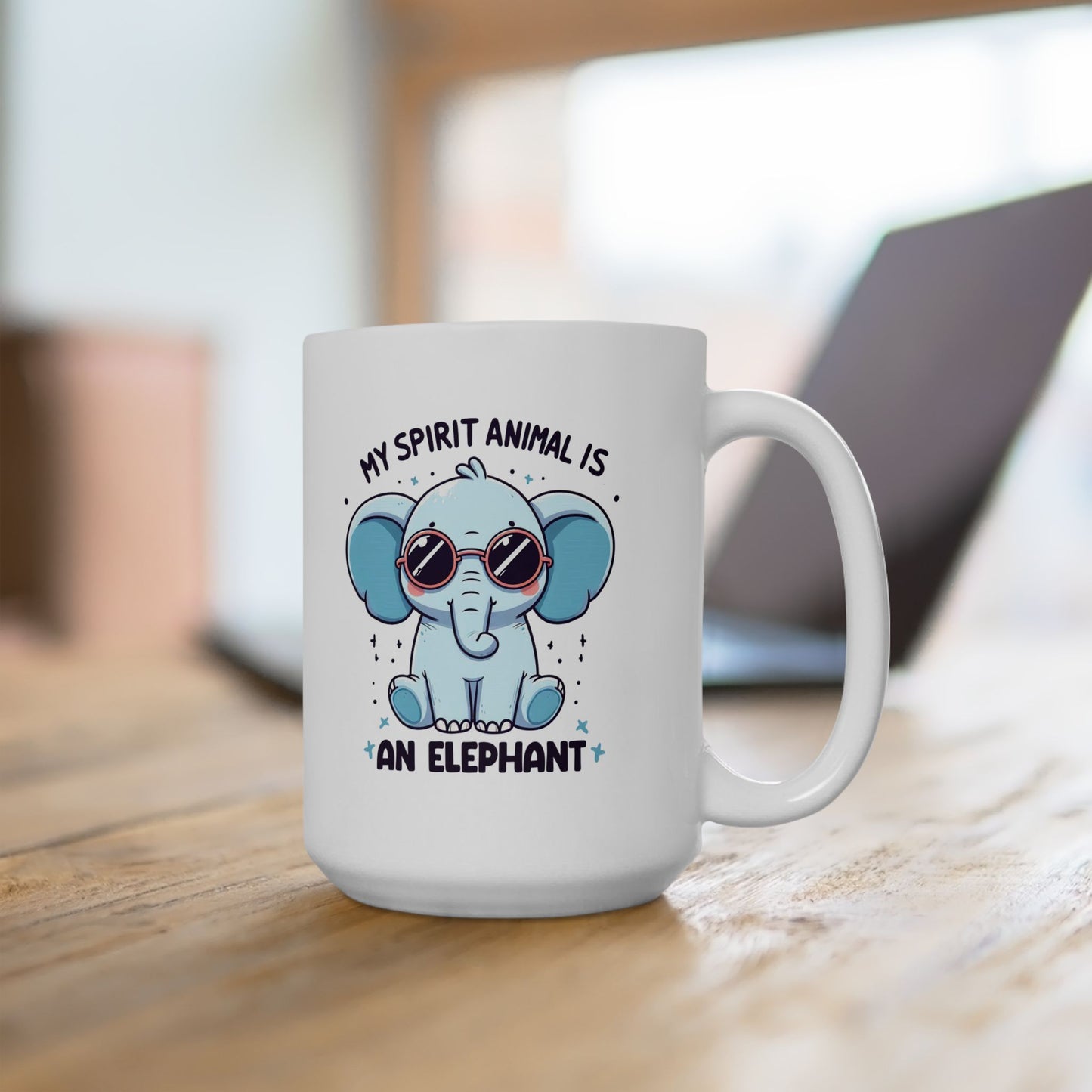 #81 My spirit animal is an elephant - Funny Animals Quotes Mug for Everyday Use | 11oz & 15oz Coffee Cup