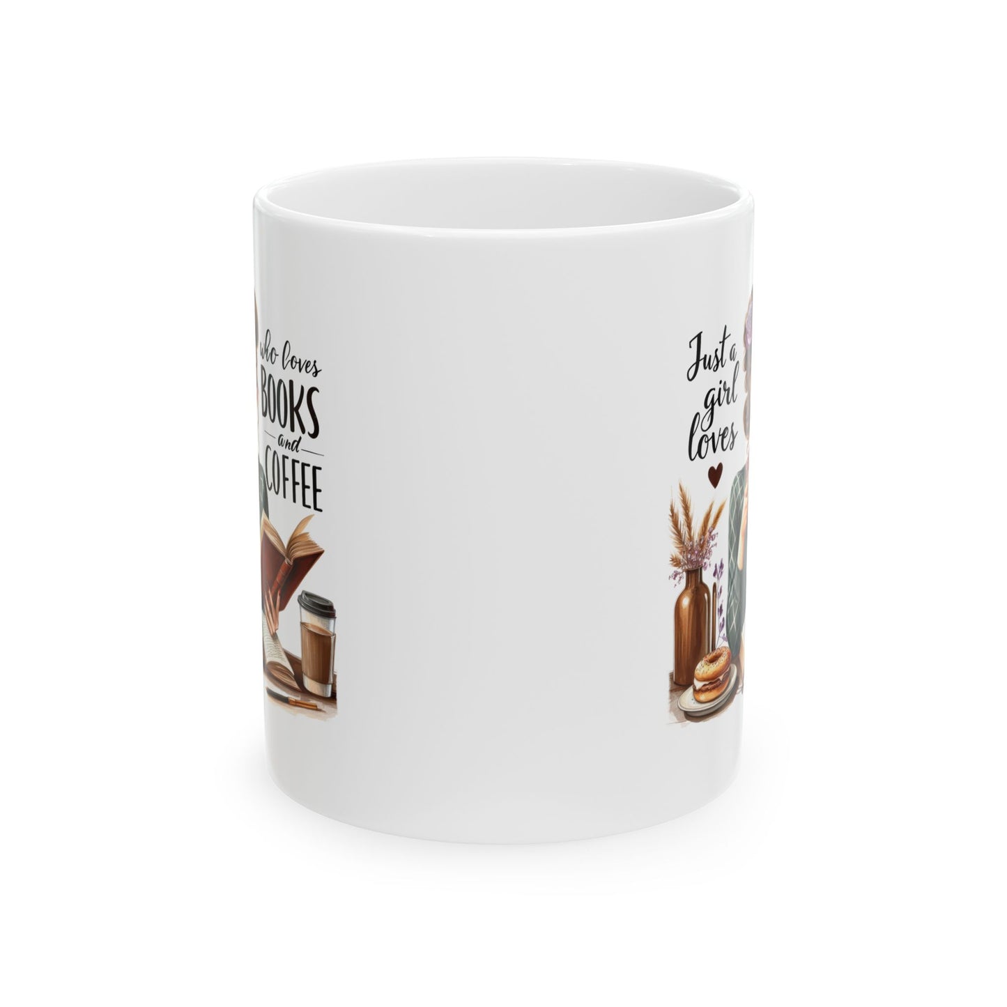 #56 Just a girl who loves books and coffee - Funny Retro Girl Mug for Everyday Use | 11oz & 15oz Coffee Cup