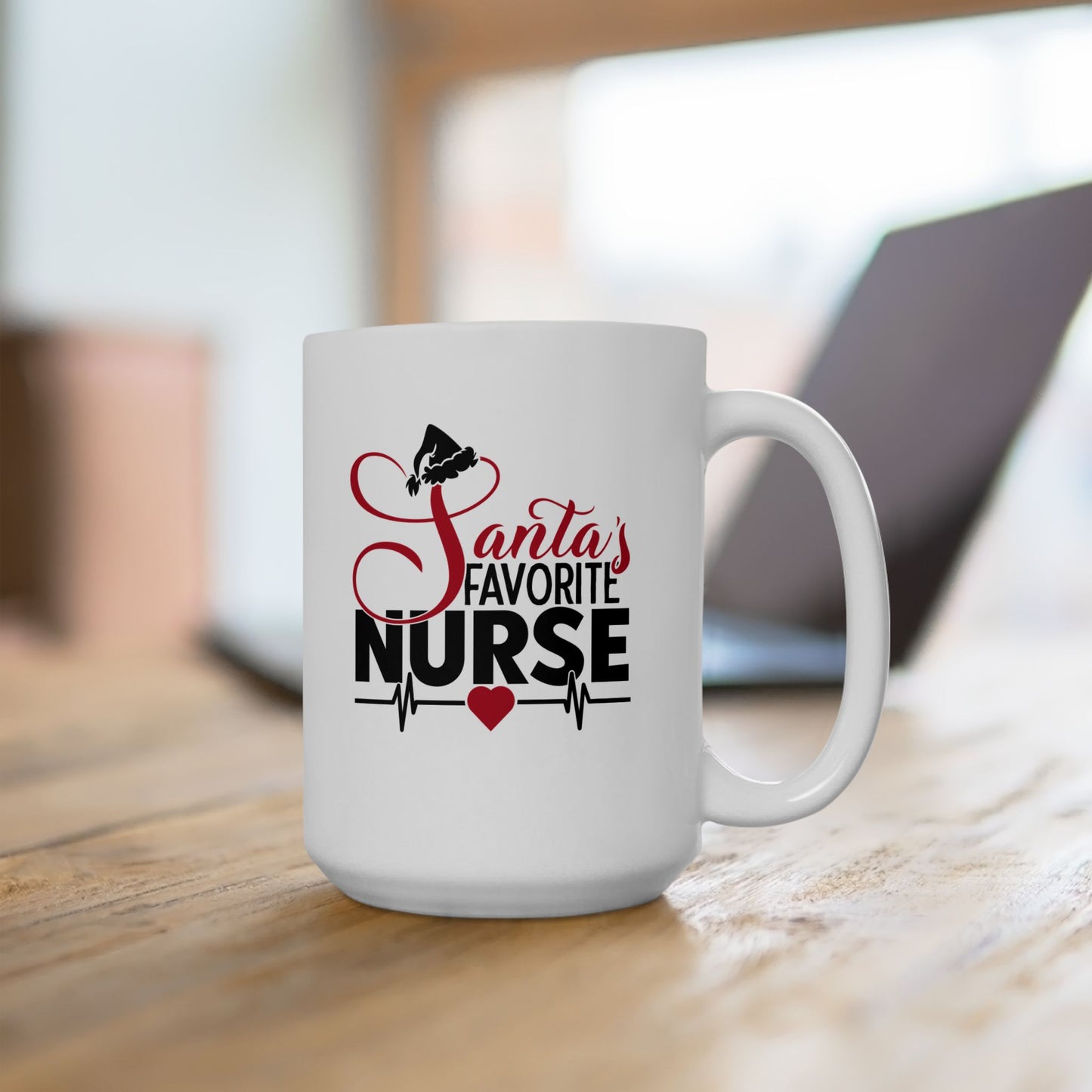 #205 Santa's favorite nurse - Funny Holiday & Festive Christmas Mug, Perfect Gift | 11oz & 15oz Coffee Cup