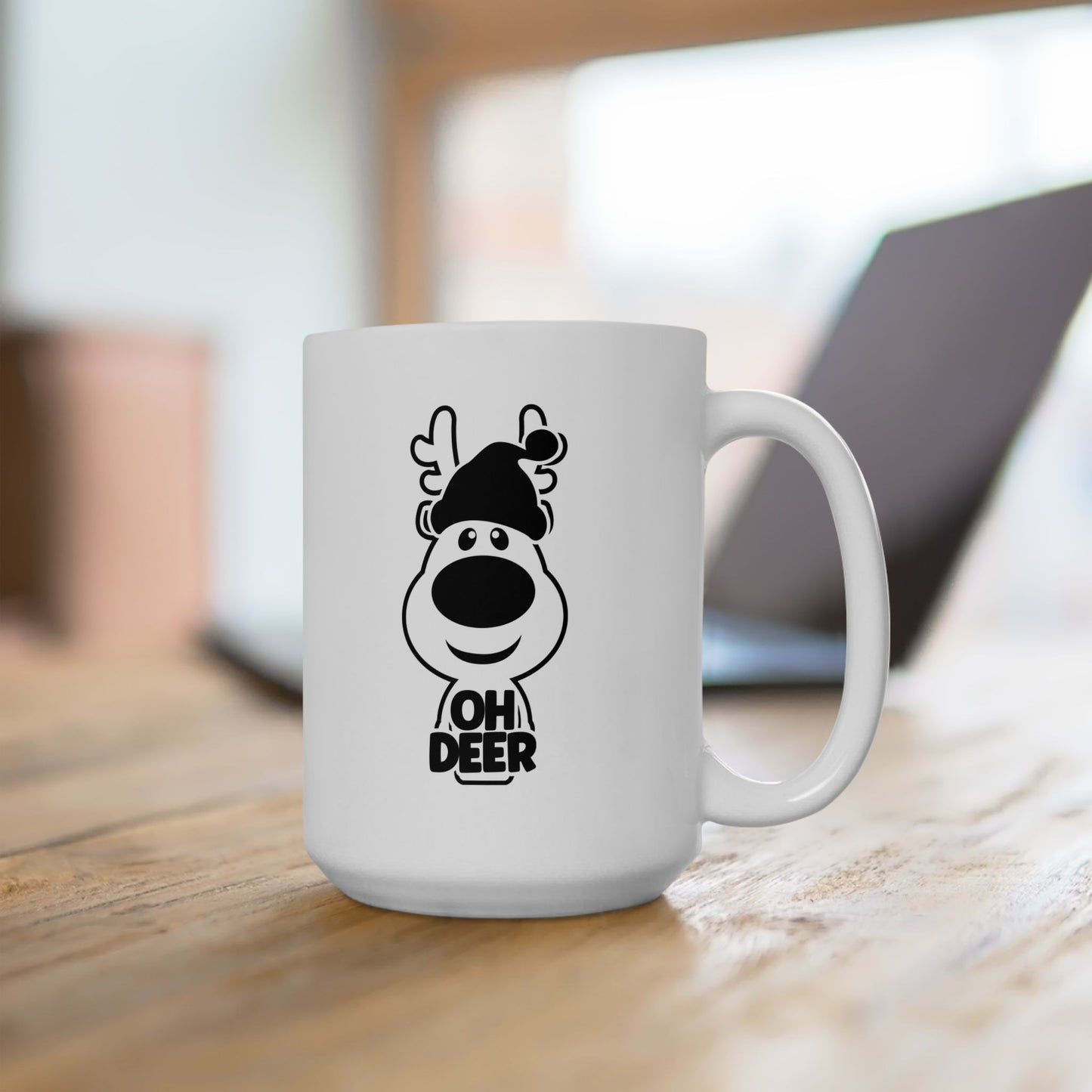 #198 Oh Deer - Funny Holiday & Festive Christmas Mug, Perfect Gift | 11oz & 15oz Coffee Cup