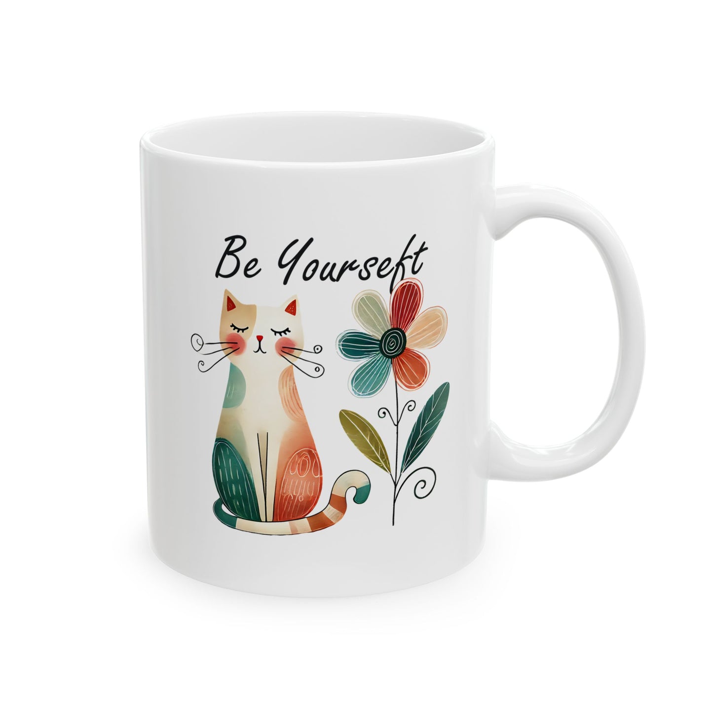 #21 Be yourself - Funny Cat Lover Mug for Everyday Use | 11oz & 15oz Coffee Cup