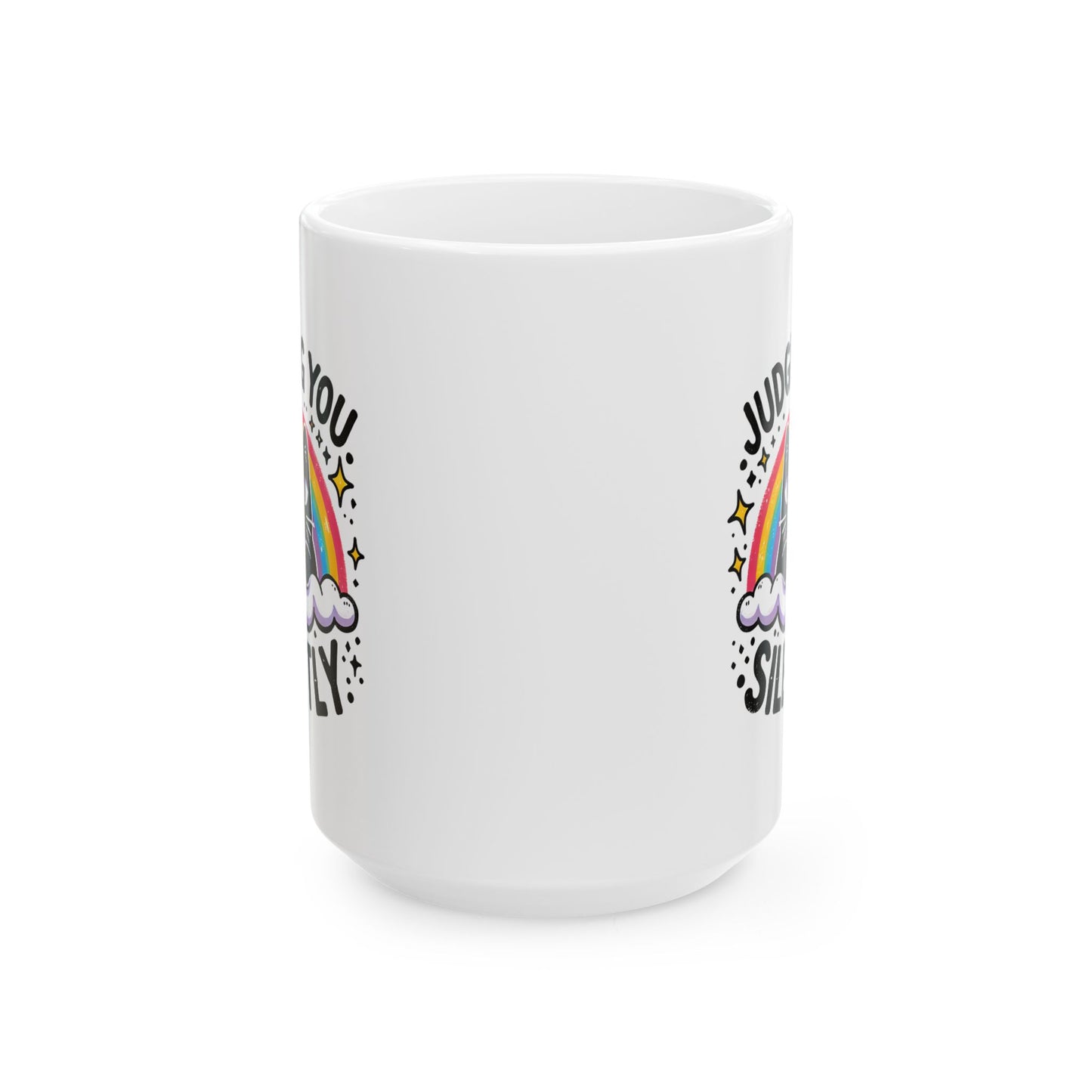 #18 Judging you silently - Funny Cat Lover Mug for Everyday Use | 11oz & 15oz Coffee Cup