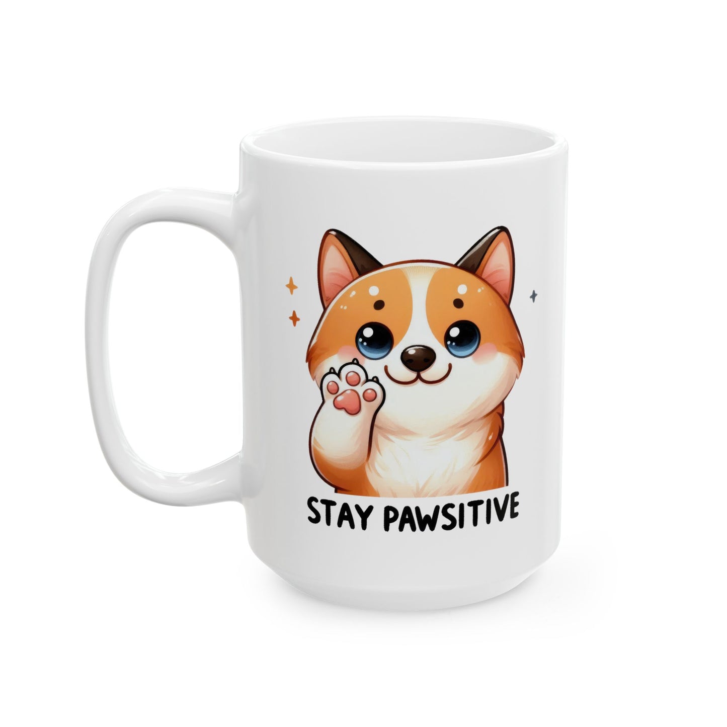 #238 Stay pawsitive - Kawaii Motivation & Positivity Mug, Cute & Uplifting Gift | 11oz & 15oz Coffee Cup