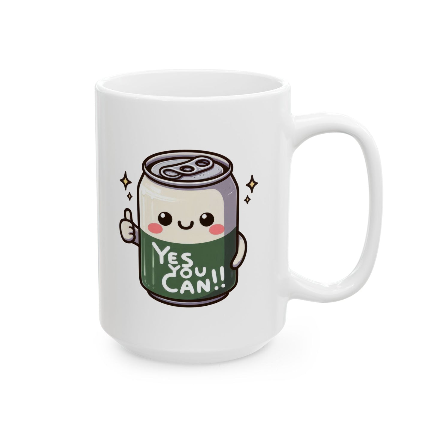 #225 Yes You Can - Kawaii Motivation & Positivity Mug, Cute & Uplifting Gift | 11oz & 15oz Coffee Cup