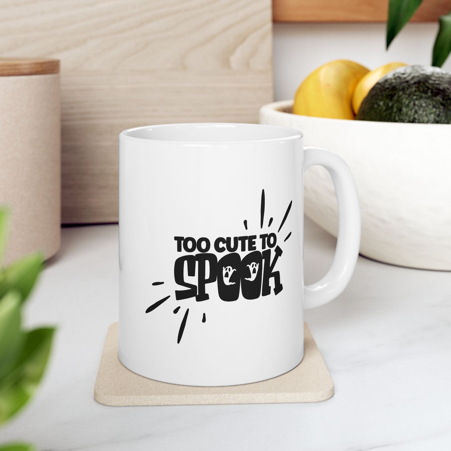 #147 Too cute to spook – Spooky & Funny Halloween Mug | 11oz & 15oz Coffee Cup