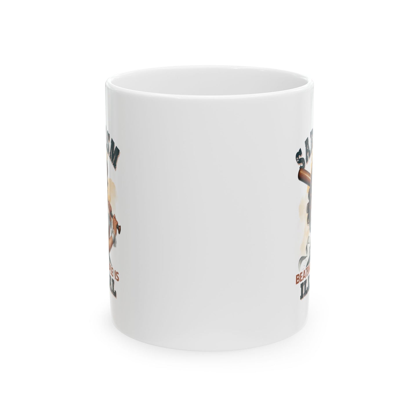 #87 Sarcasm because beating people is illegal - Funny Sarcastic Mug for Everyday Use | 11oz & 15oz Coffee Cup