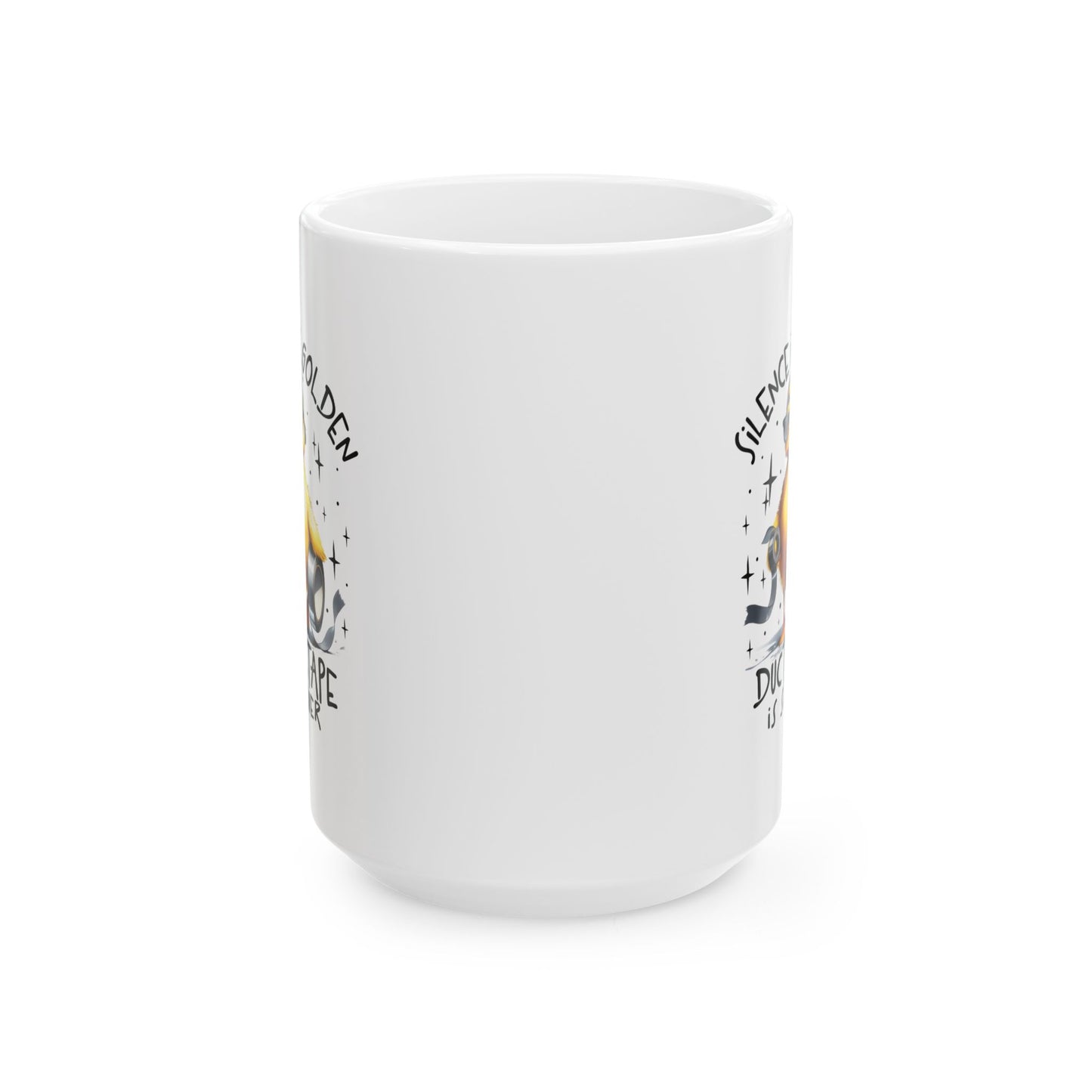 #100 Silence is golden, duct tape is silver - Funny Sarcastic Mug for Everyday Use | 11oz & 15oz Coffee Cup