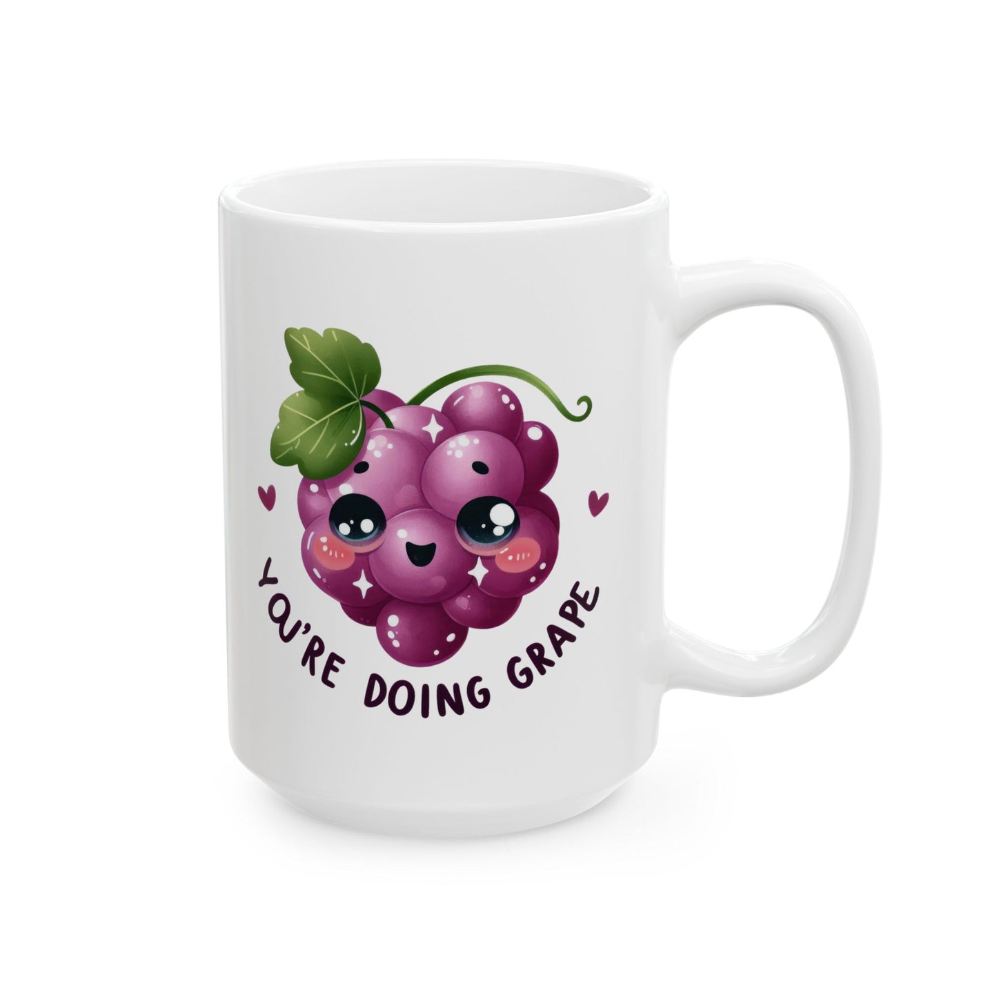 #235 You're doing grape - Kawaii Motivation & Positivity Mug, Cute & Uplifting Gift | 11oz & 15oz Coffee Cup